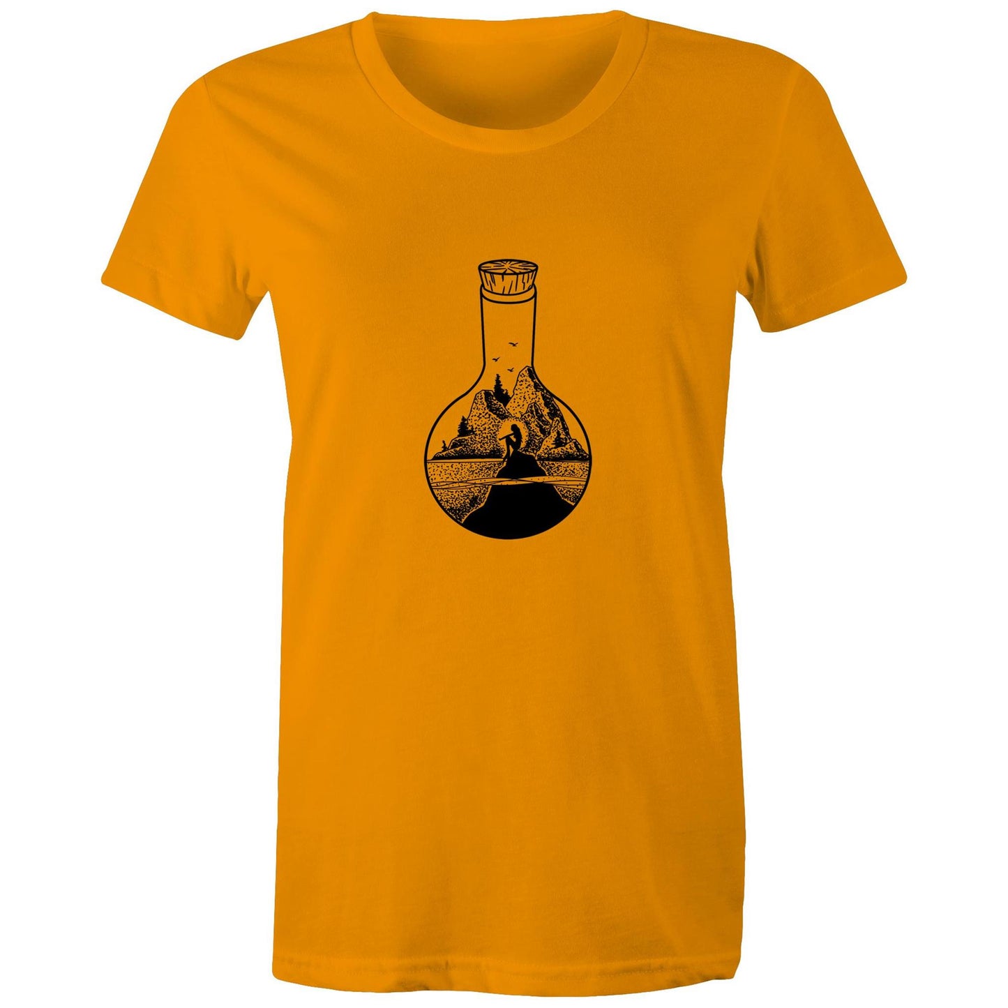 Women's Earthfolk t shirt - Mermaid in a bottle - The Crescent Moon