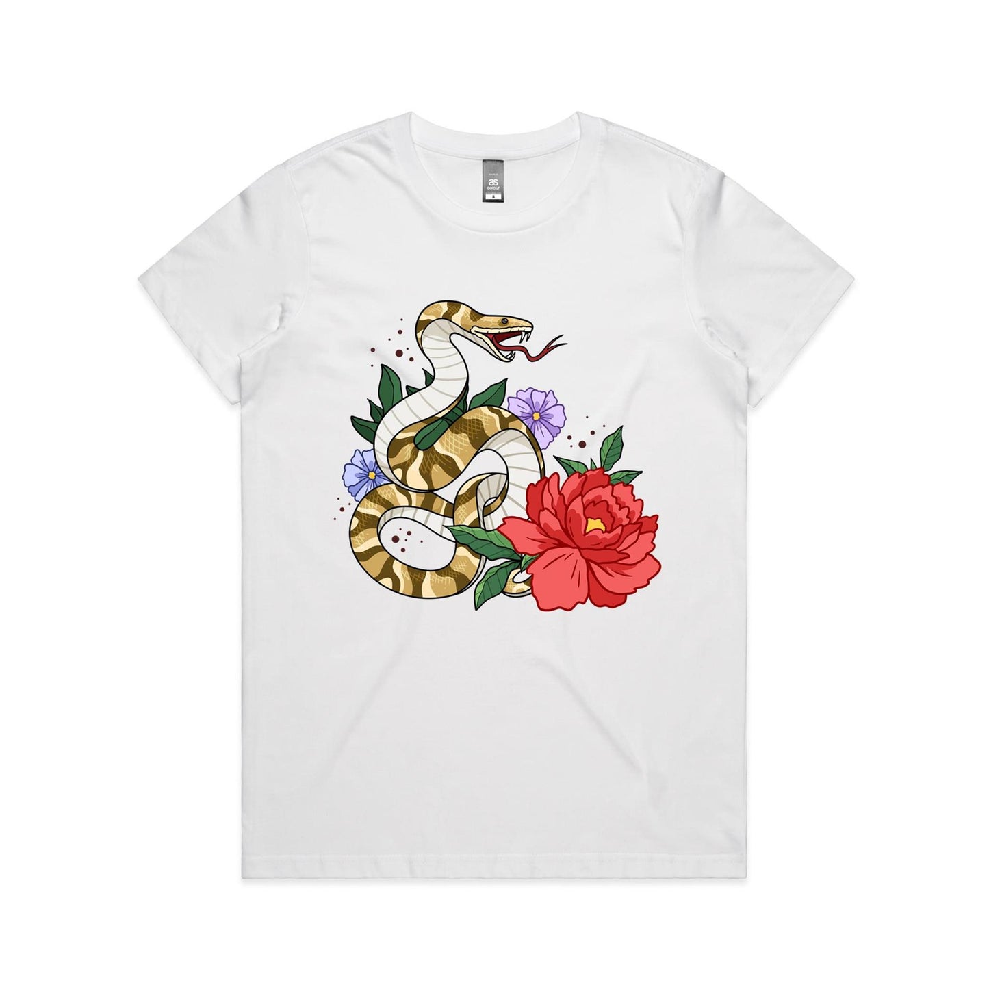 Women's Earthfolk T-shirt - Snake Print - Danger in Beauty