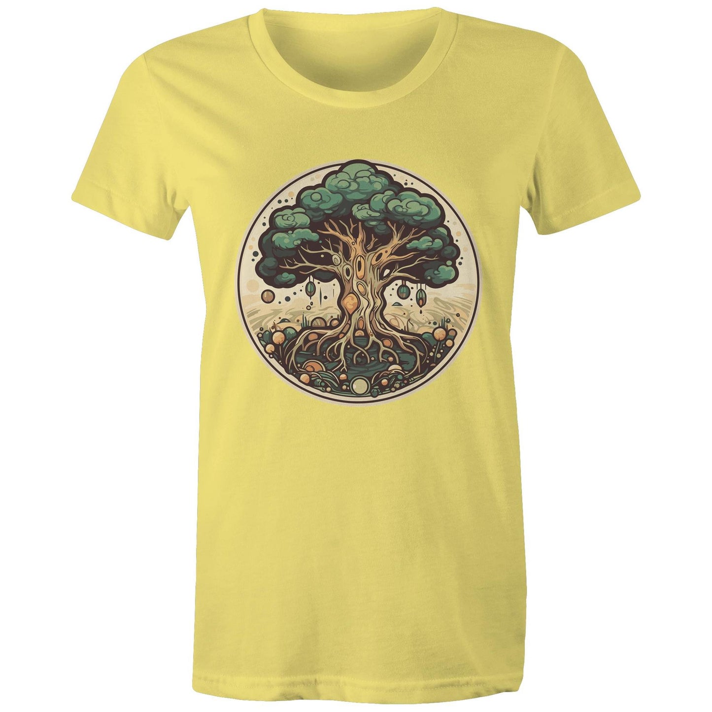 Earthfolk printed t shirt - Womans Relaxed Fit - Circular Tree