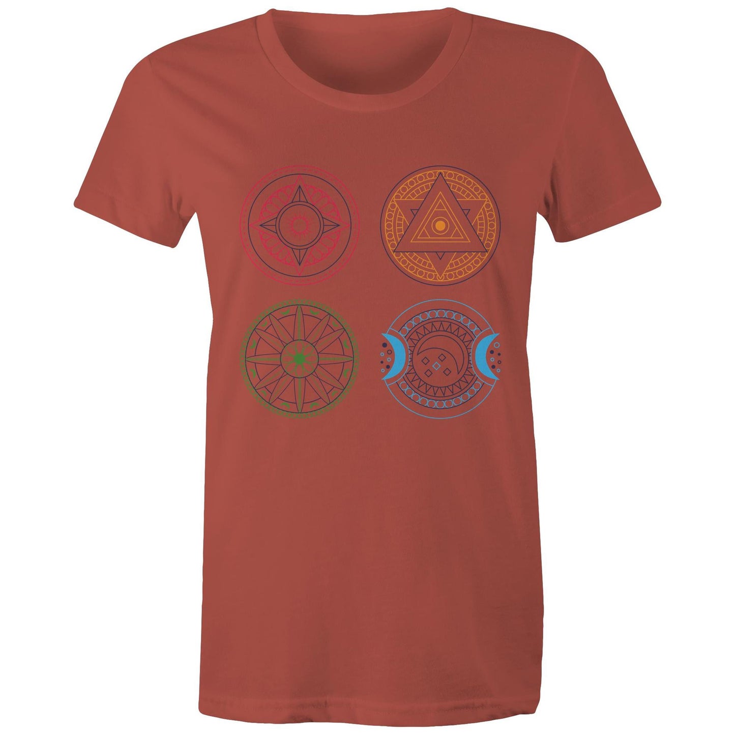 Women's Earthfolk Printed T shirt - Esoteric Mandala