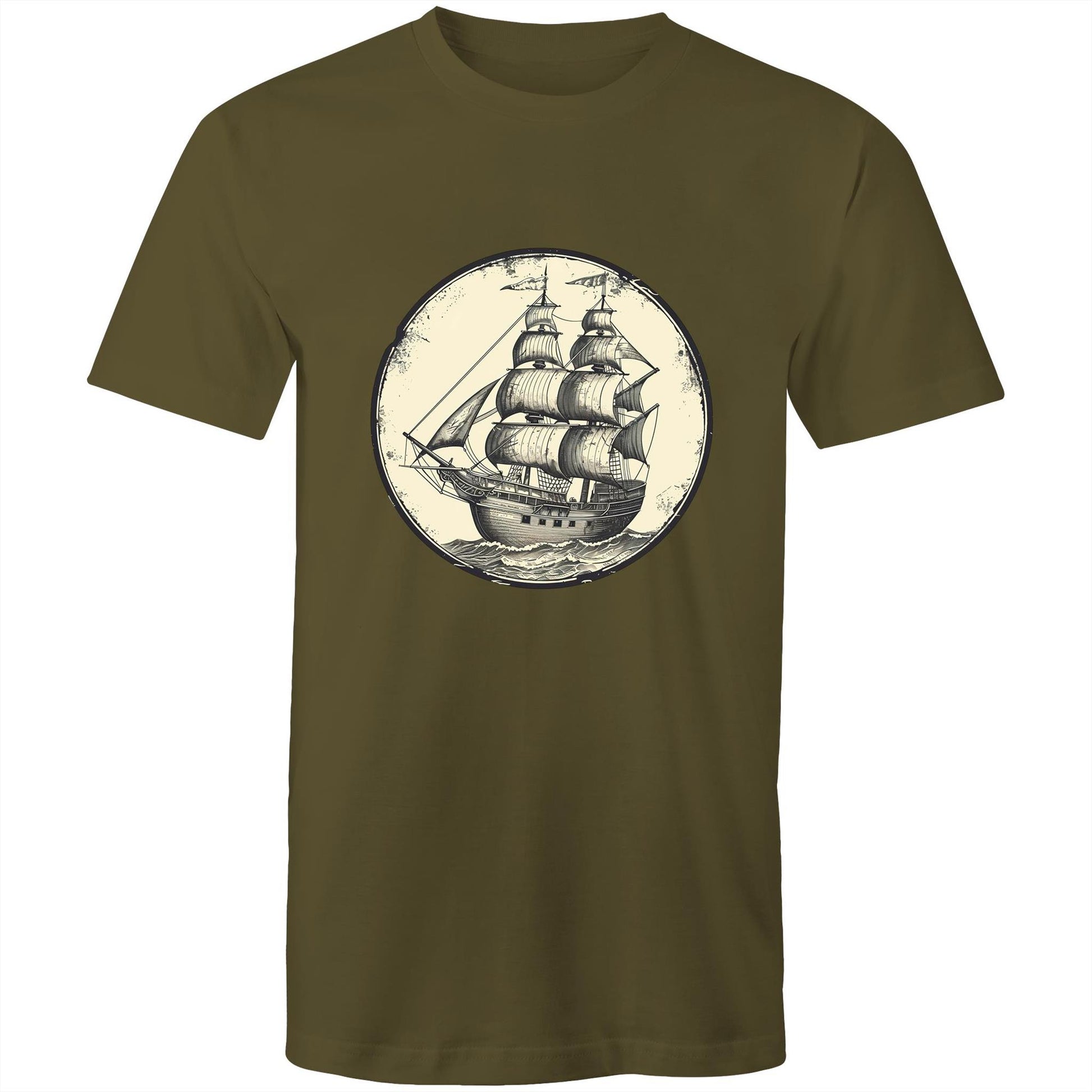 Men's Earthfolk T shirt - Tall Ship Graphic T-shirt