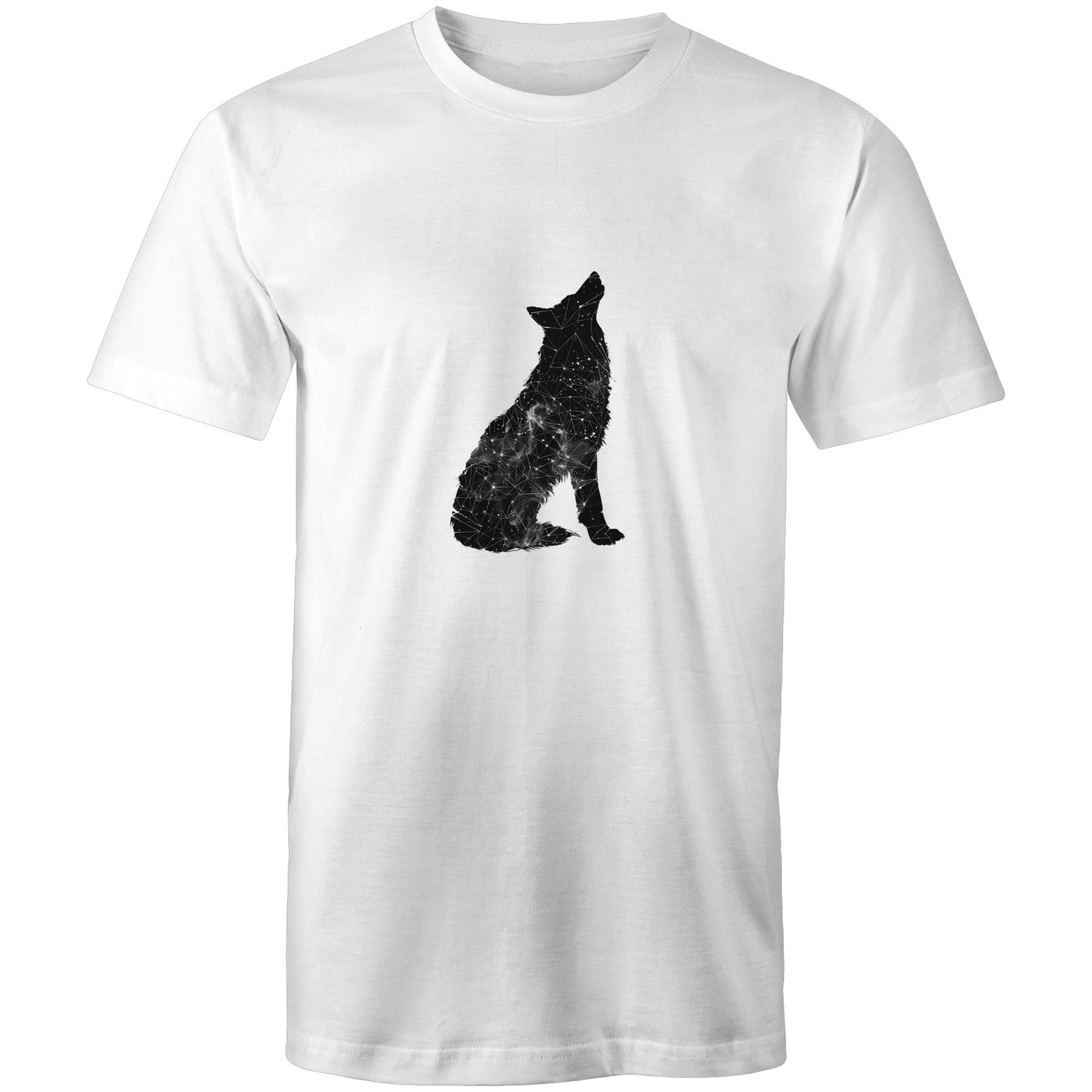 Men's Earthfolk Printed T shirt - Constellation Wolf - The Crescent Moon