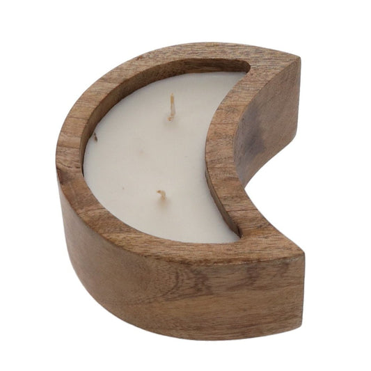 Waxing Moon Wooden Candle - The Crescent Moon