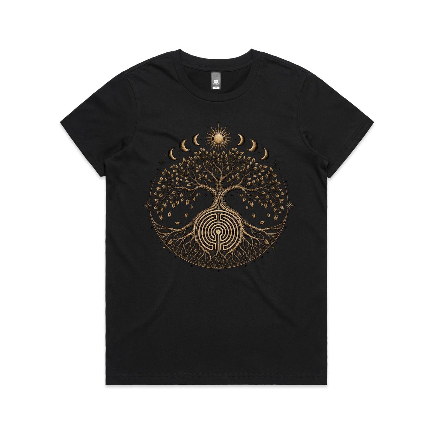 Women's Earthfolk Tree of Life Labyrinth Graphic T-Shirt