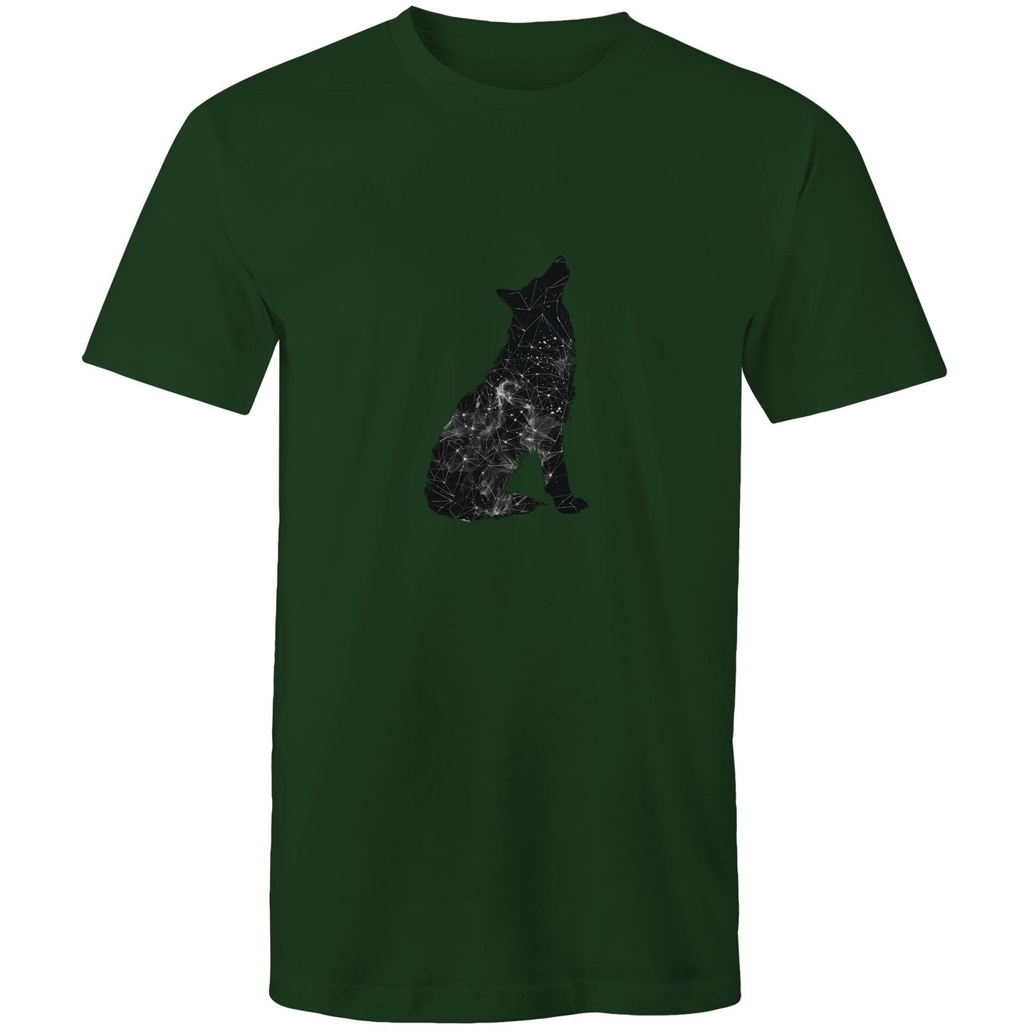 Men's Earthfolk Printed T shirt - Constellation Wolf - The Crescent Moon