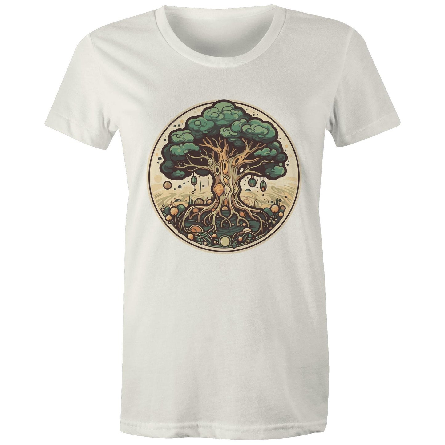 Earthfolk printed t shirt - Womans Relaxed Fit - Circular Tree