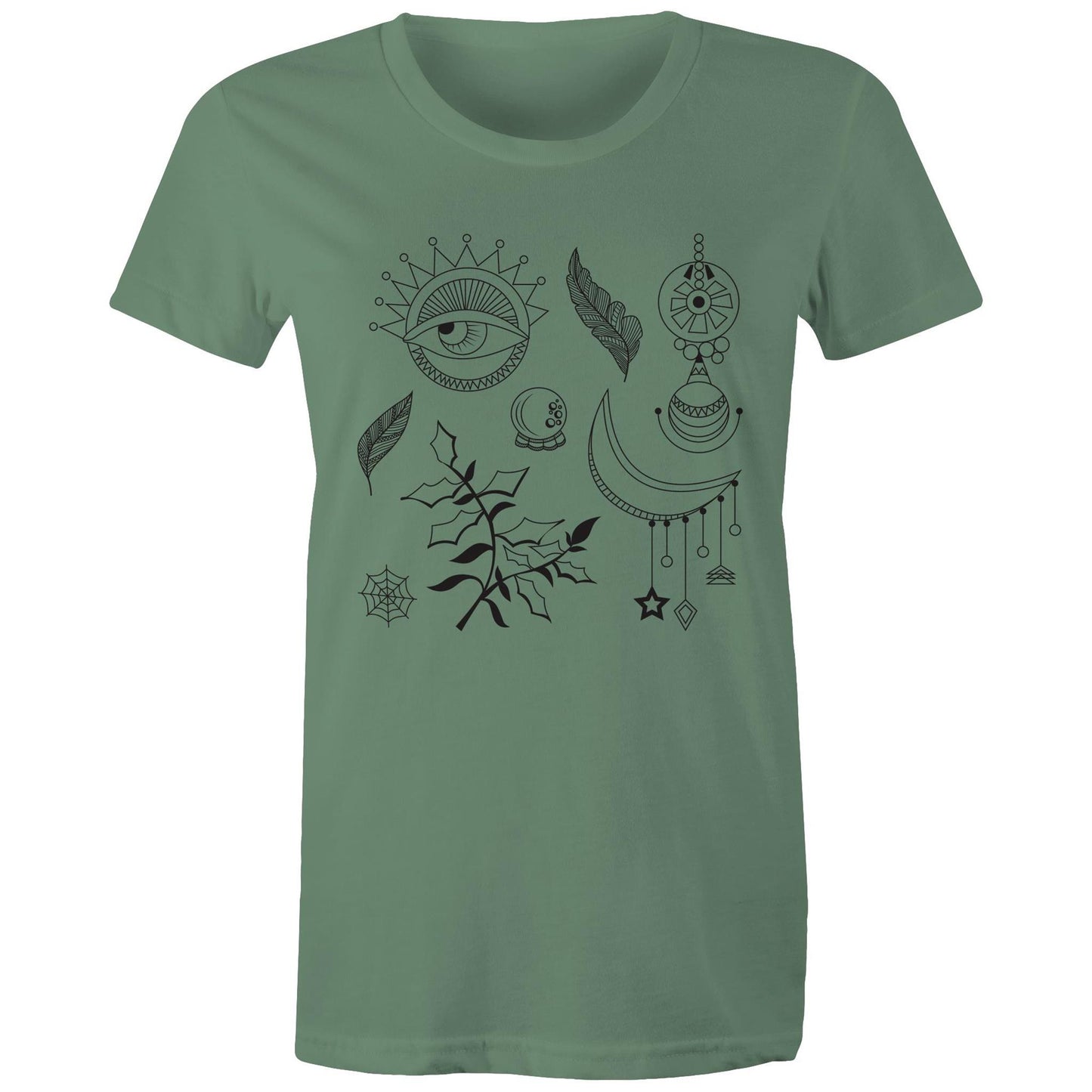 Women's Earthfolk Printed T shirt - Symbolic - The Crescent Moon