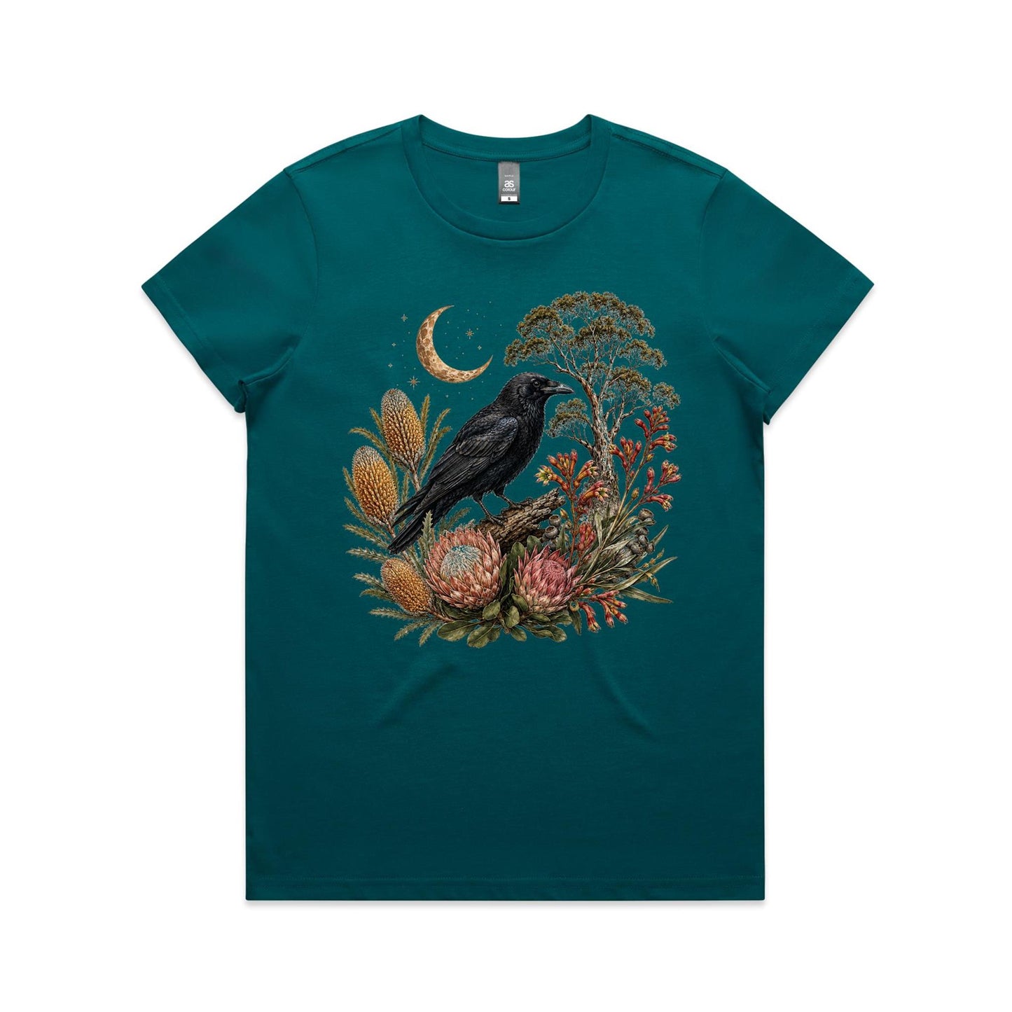 Women's Crow Graphic T-Shirt | Australian Native Botanical Print