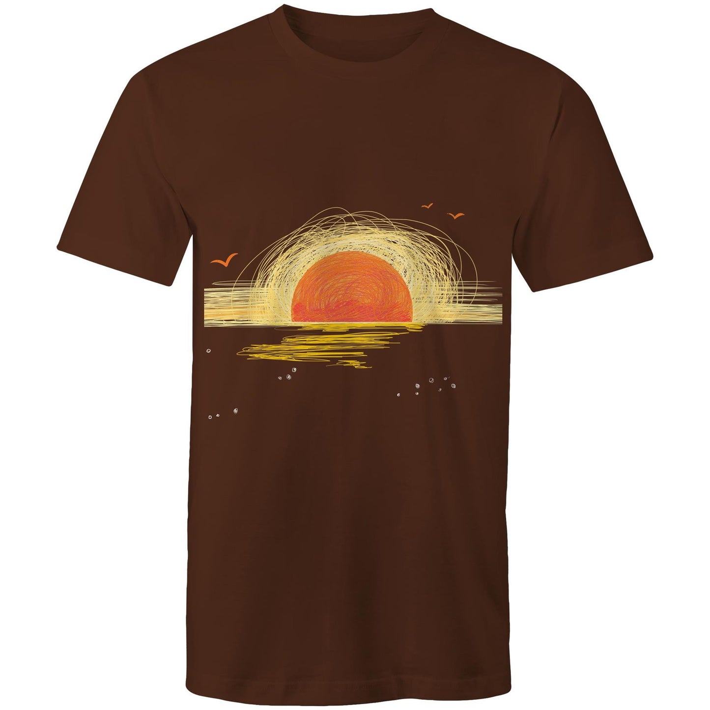 Earthfolk Printed T Shirt - Mens Relaxed Fit - Sunrise Sketch - The Crescent Moon