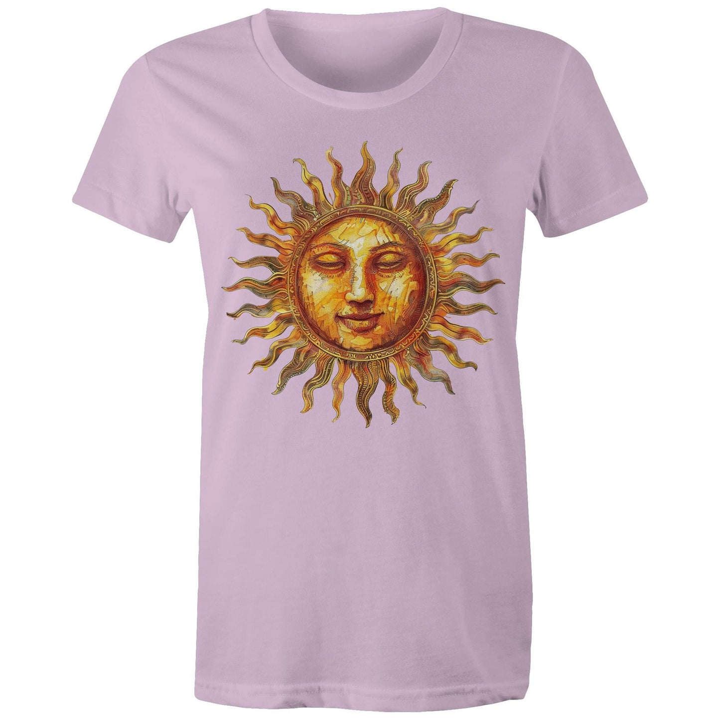 Earthfolk Printed T shirt - Women's Relaxed Fit - Majestic Sun - The Crescent Moon