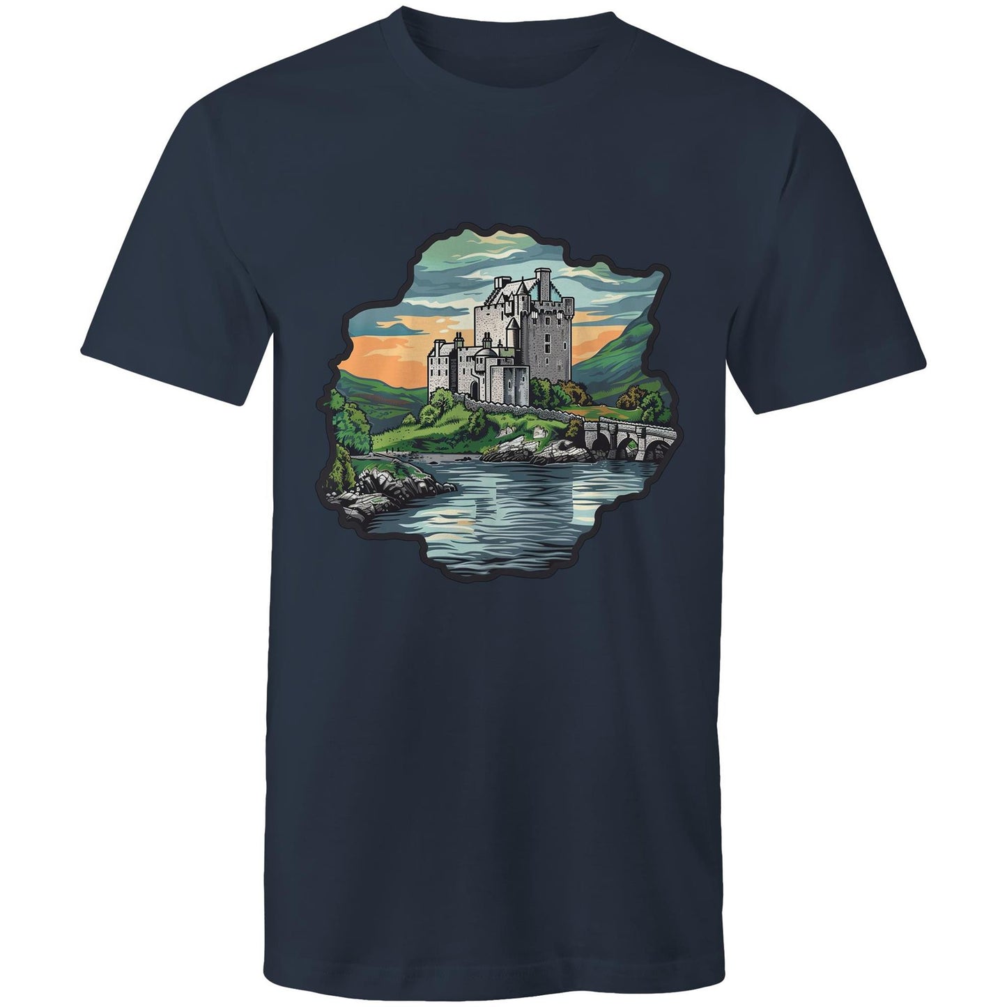 Men's Earthfolk T shirt - Medieval Castle - The Crescent Moon