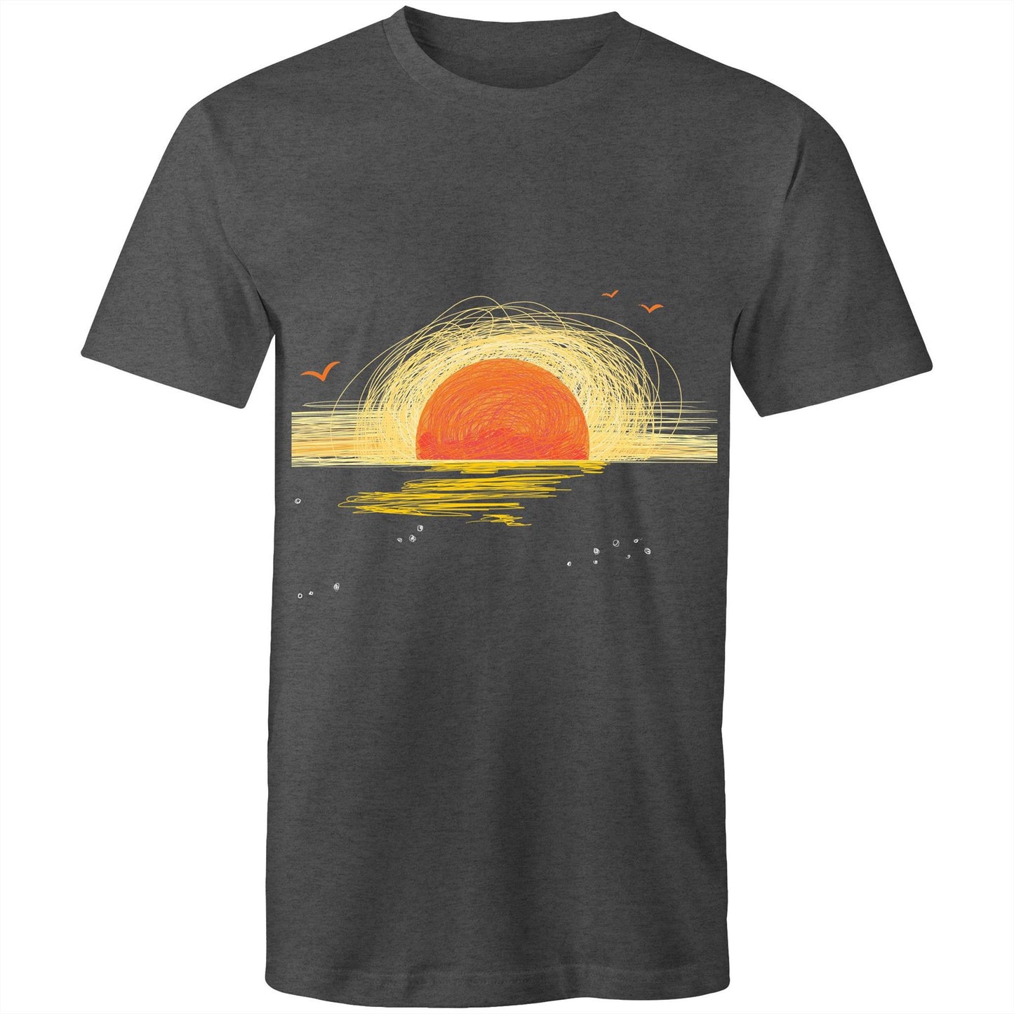 Earthfolk Printed T Shirt - Mens Relaxed Fit - Sunrise Sketch - The Crescent Moon