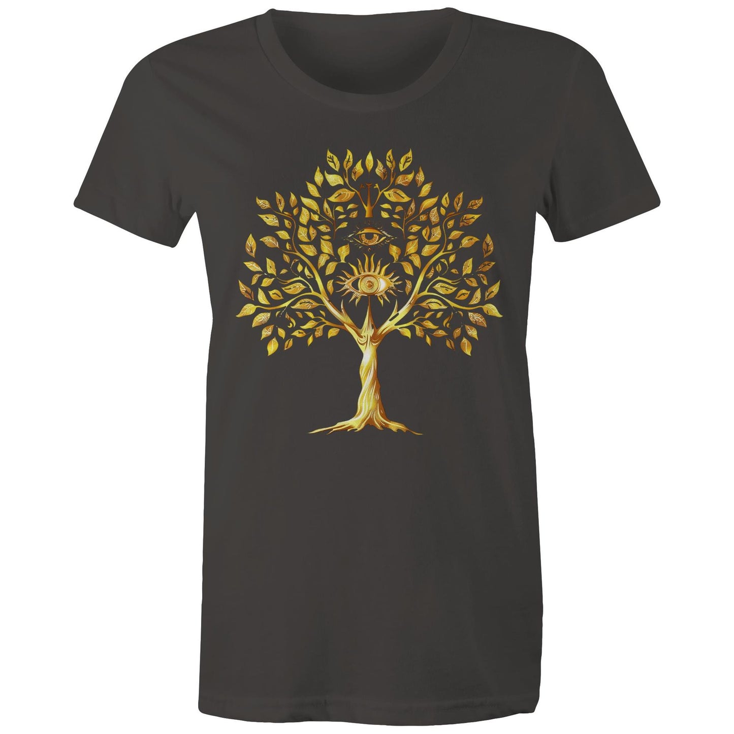 Earthfolk Printed Tshirt - Womans Relaxed Fit - Golden Tree