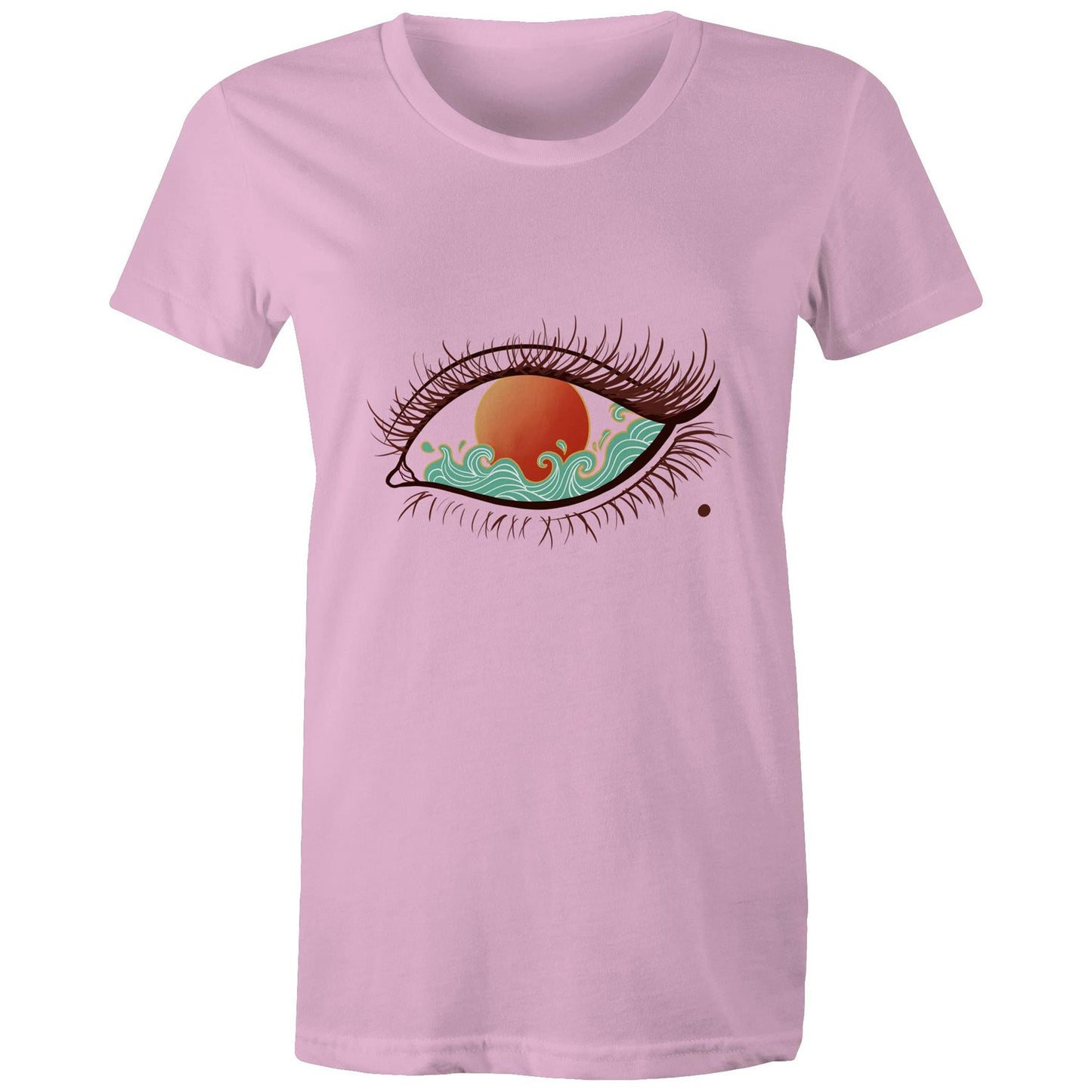 Earthfolk Printed T shirt - Women'sRelaxed Fit - Eye of the sunset - The Crescent Moon