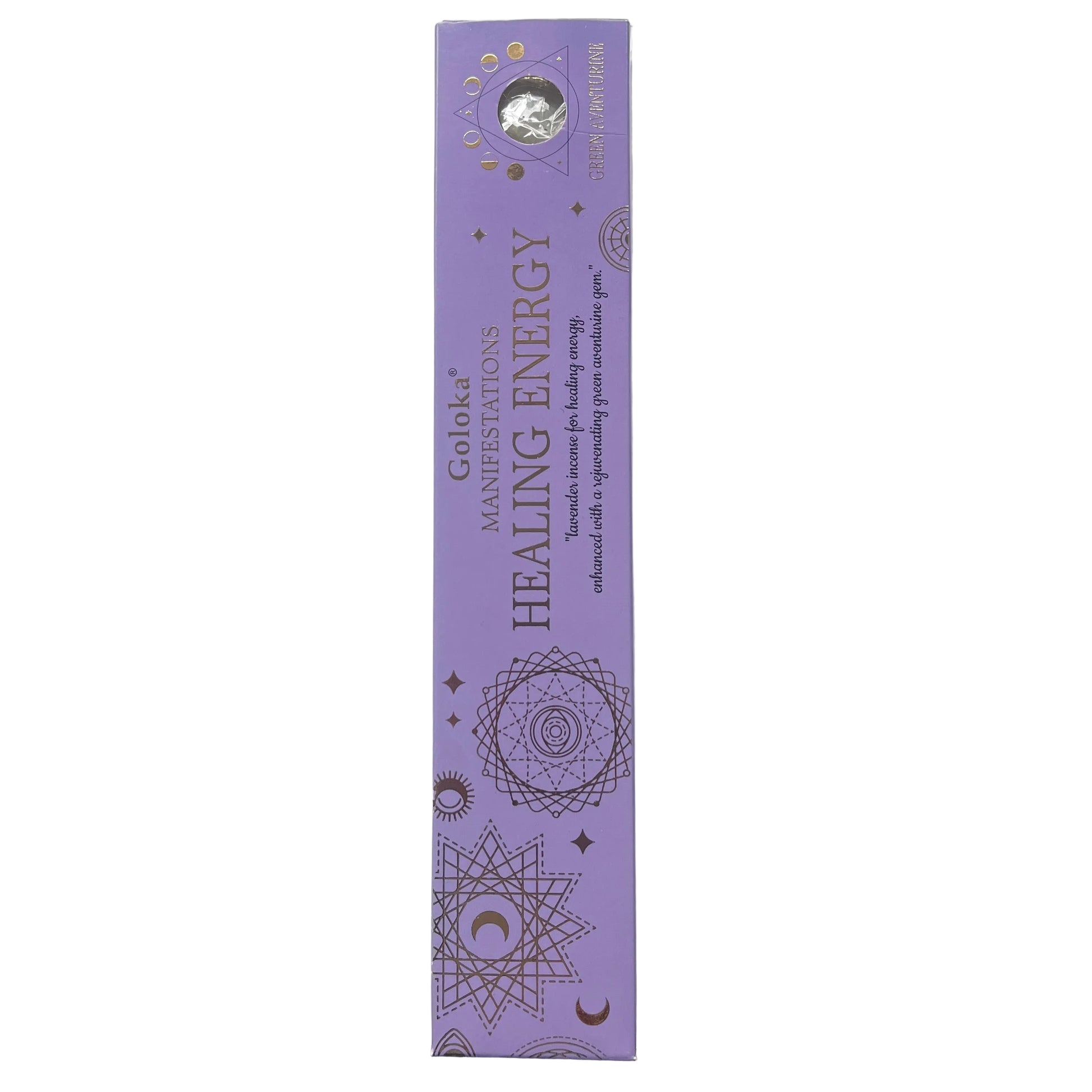 Healing energy incneset packaging with geometric designs 