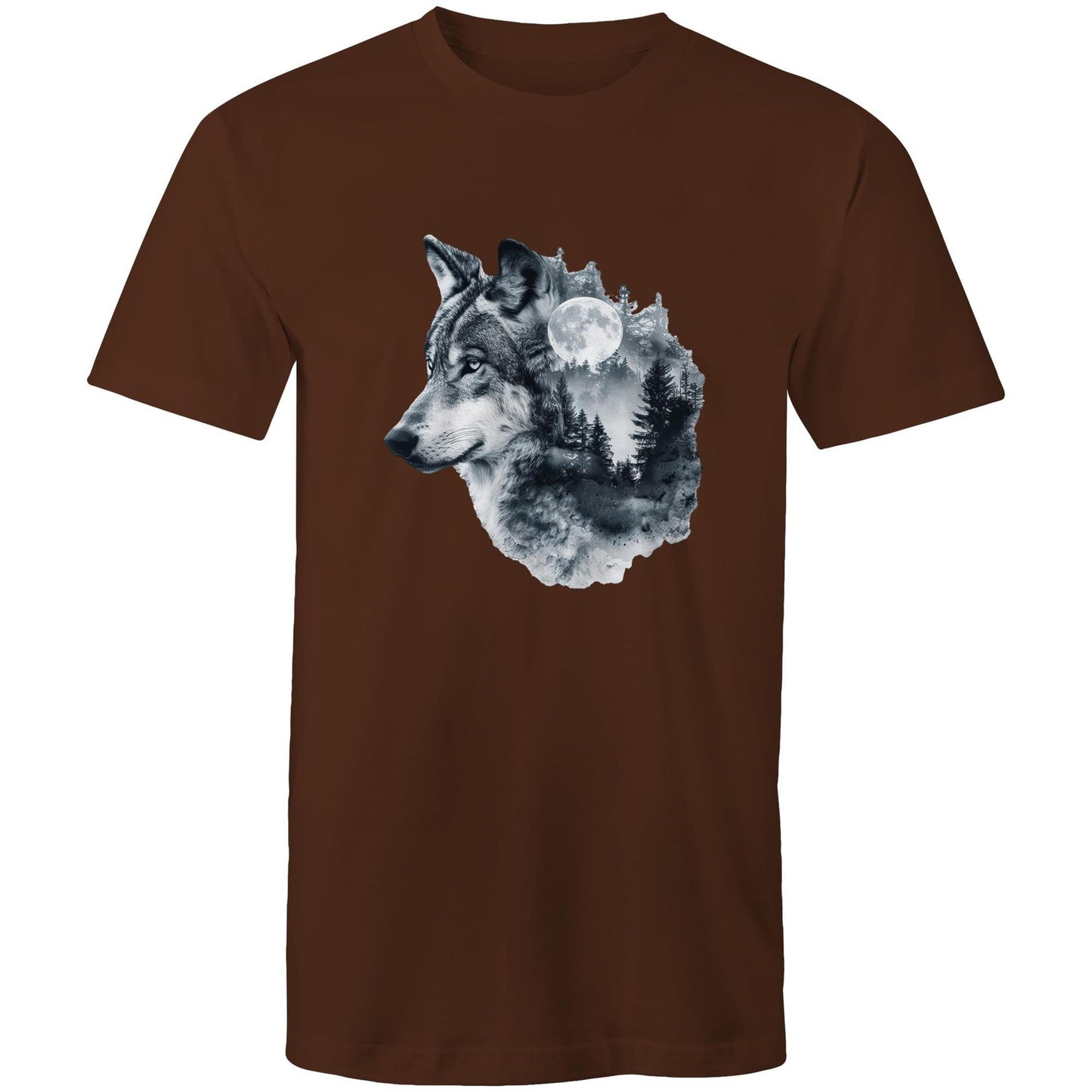 Men's Earthfolk T shirt - Howl of the Moon - The Crescent Moon