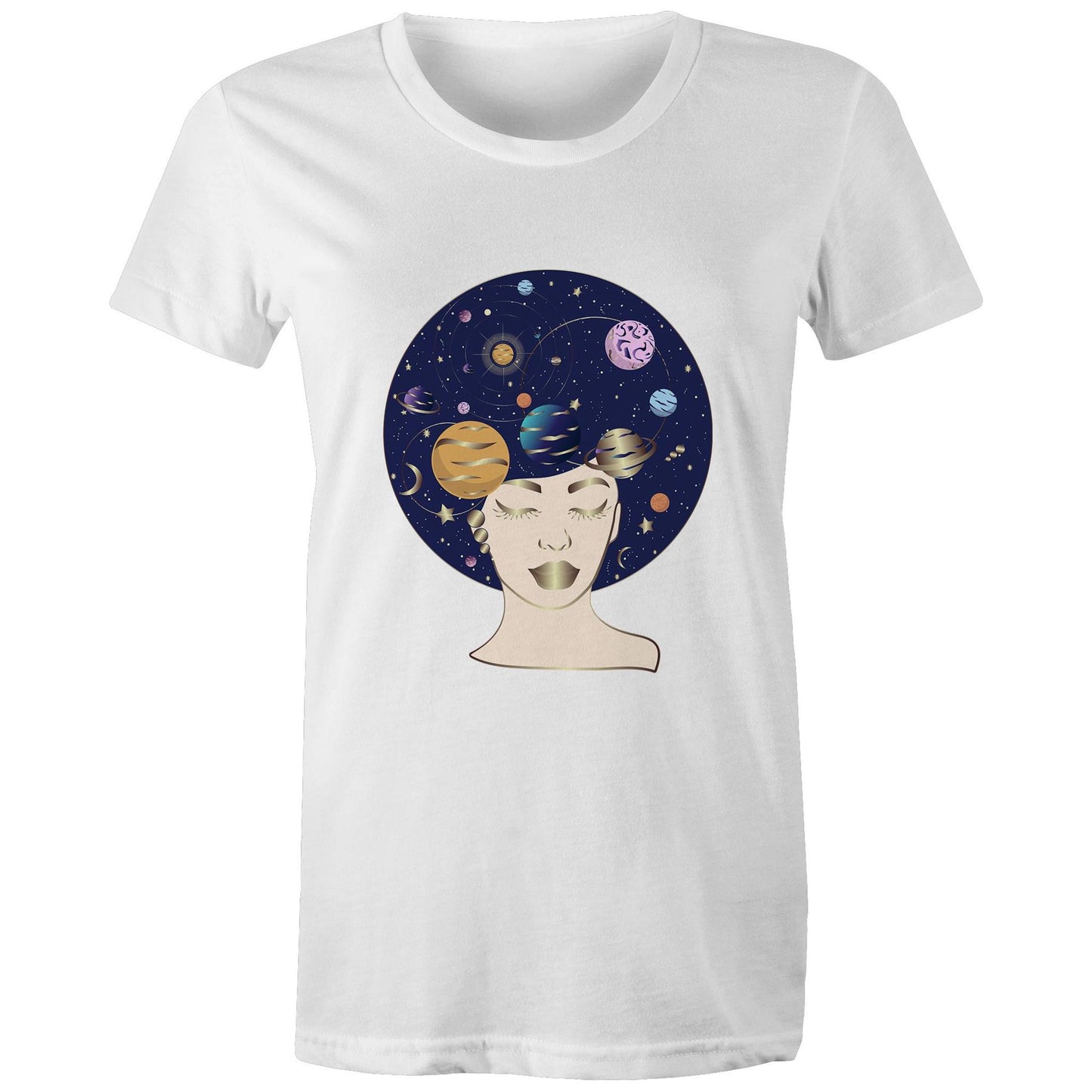 Women's Earthfolk Printed T shirt - Galaxy Lady