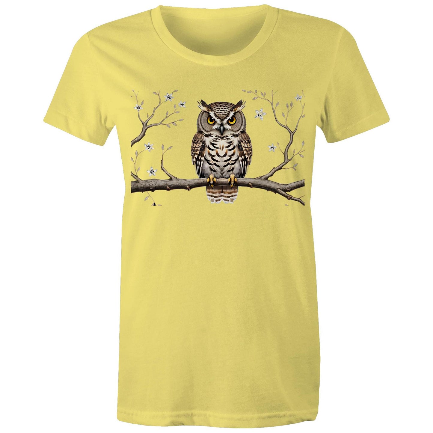 Women's Earthfolk T shirt - Perched Owl