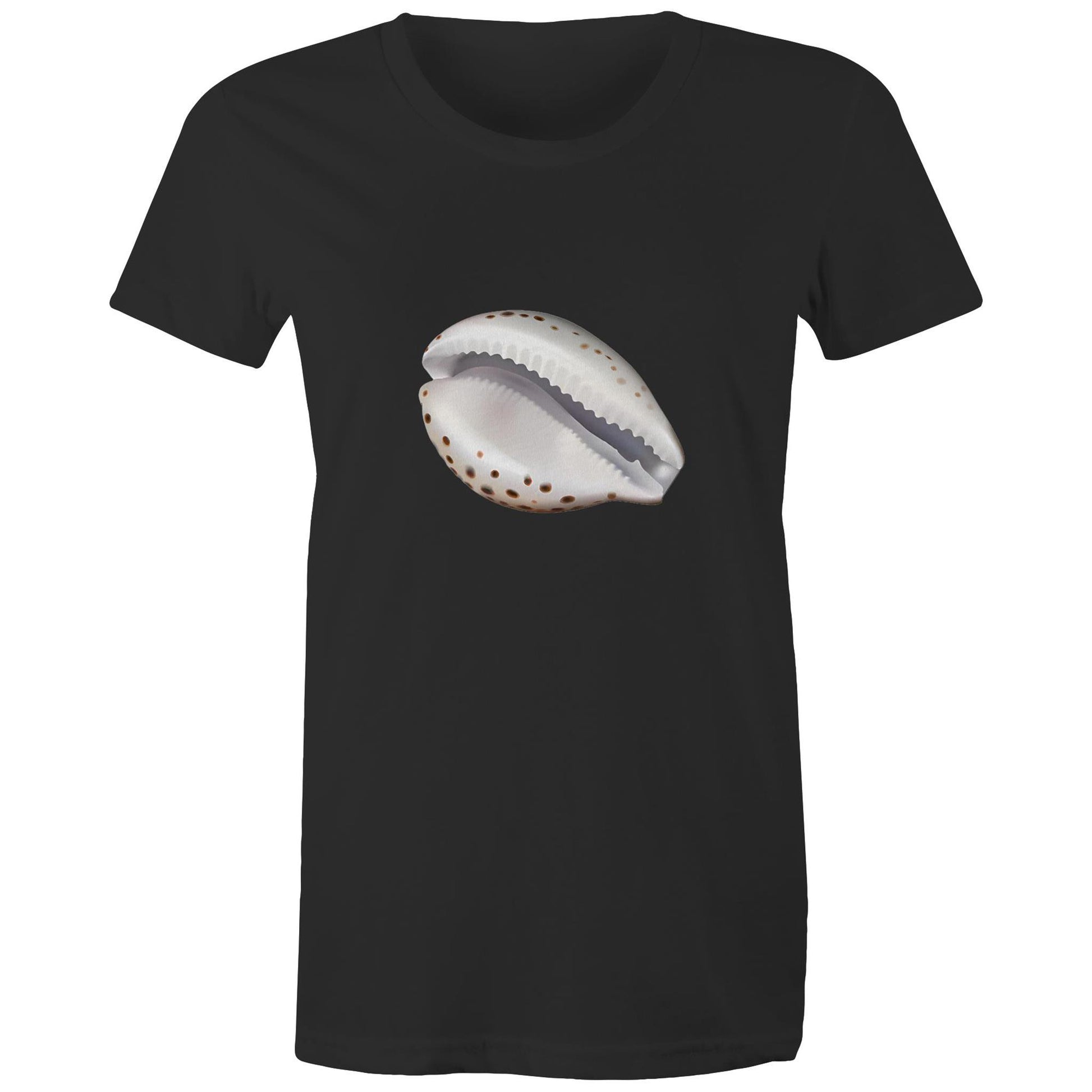 Women's Earthfolk T shirt - Cowrie Shell - The Crescent Moon