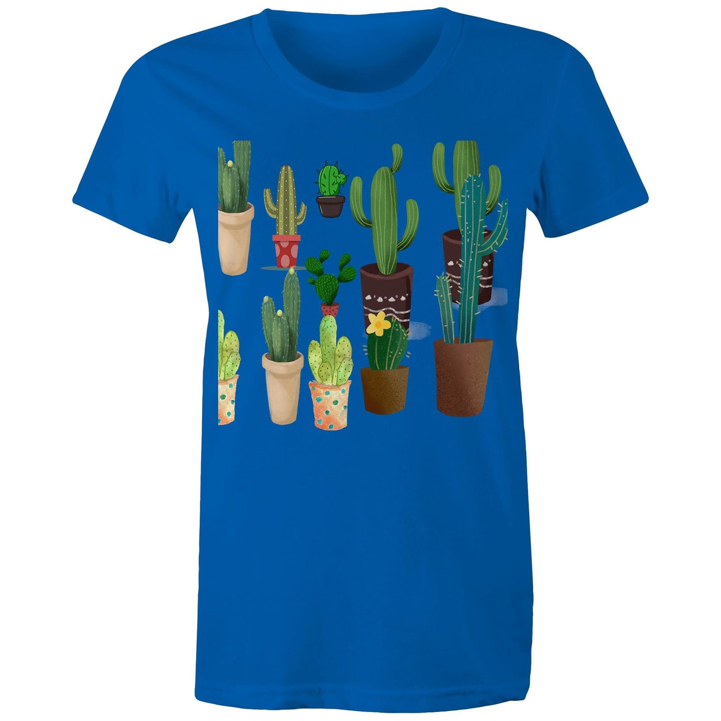 Women's earthfolk Printed T shirt - Succulents / Cactus