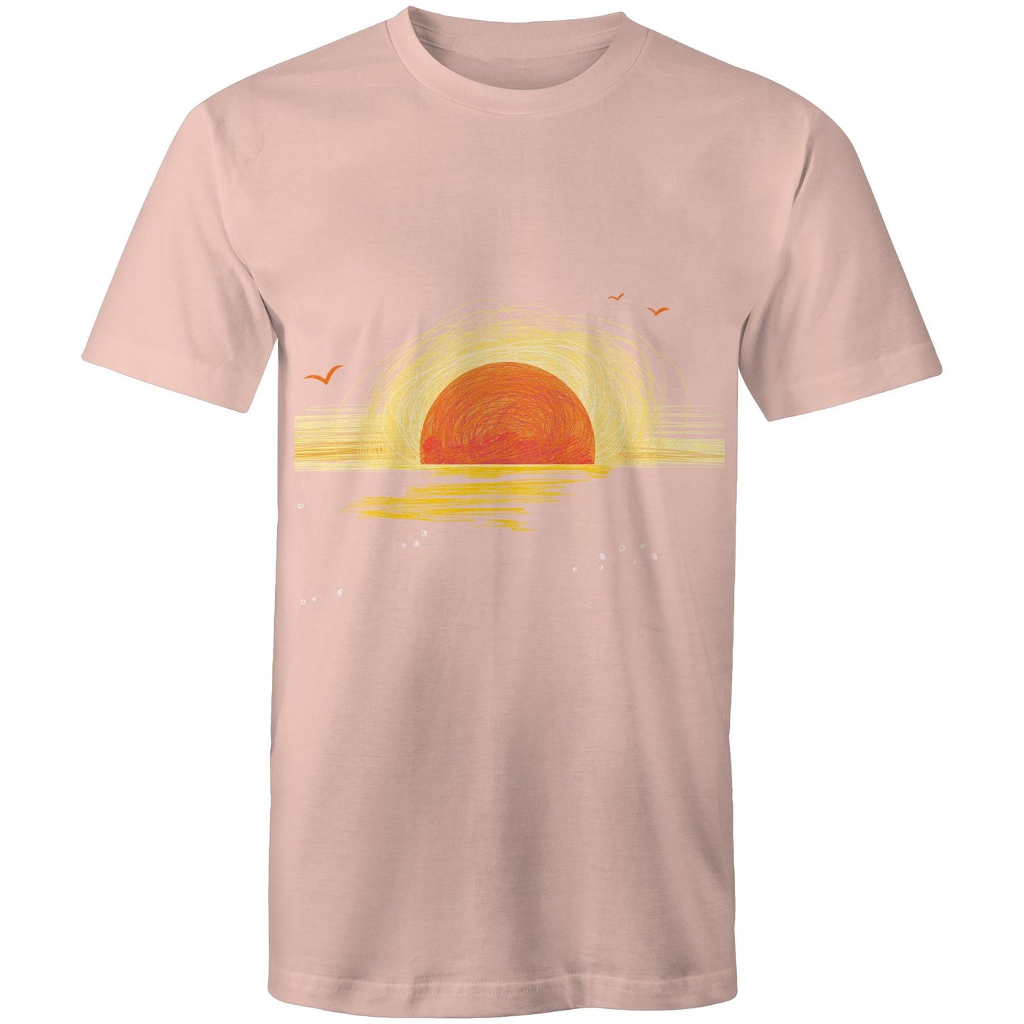 Earthfolk Printed T Shirt - Mens Relaxed Fit - Sunrise Sketch - The Crescent Moon