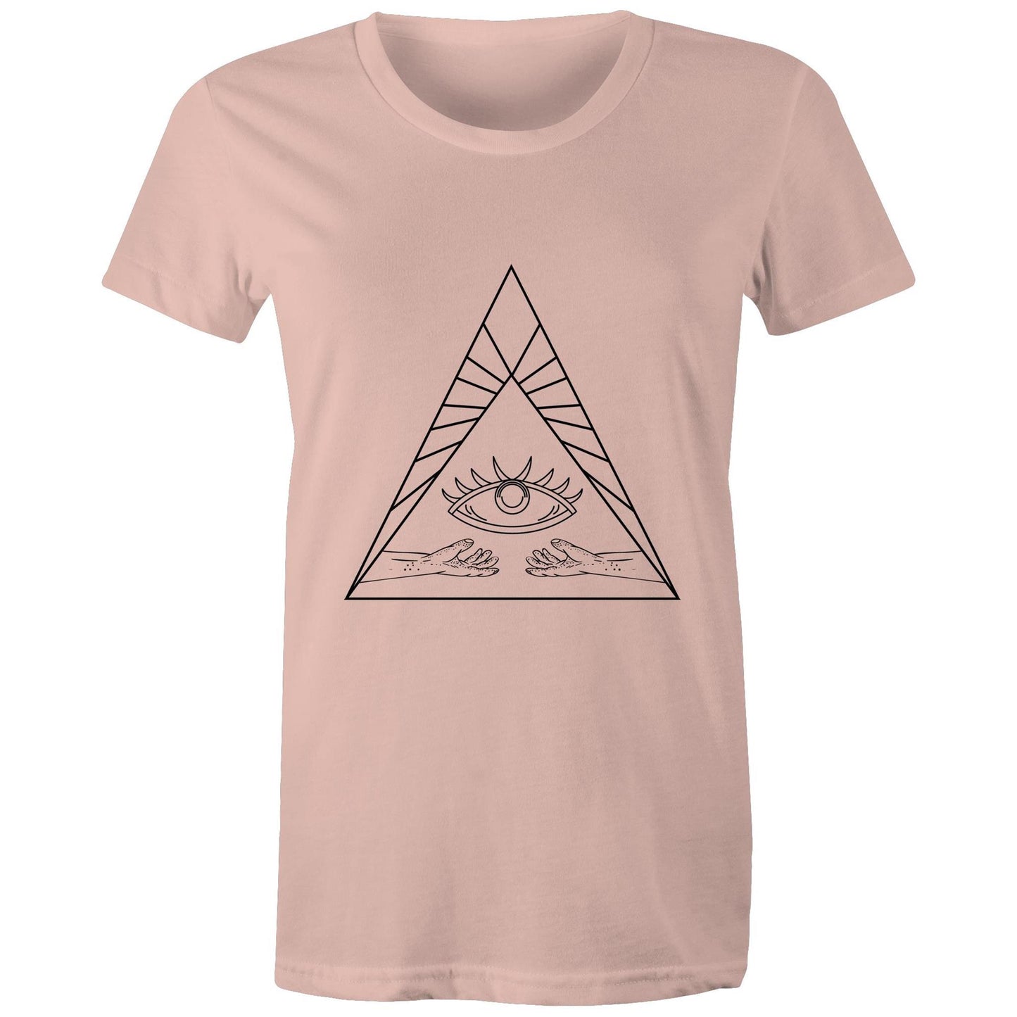 Women's Earthfolk Printed T shirt - Boho Eye Triangle