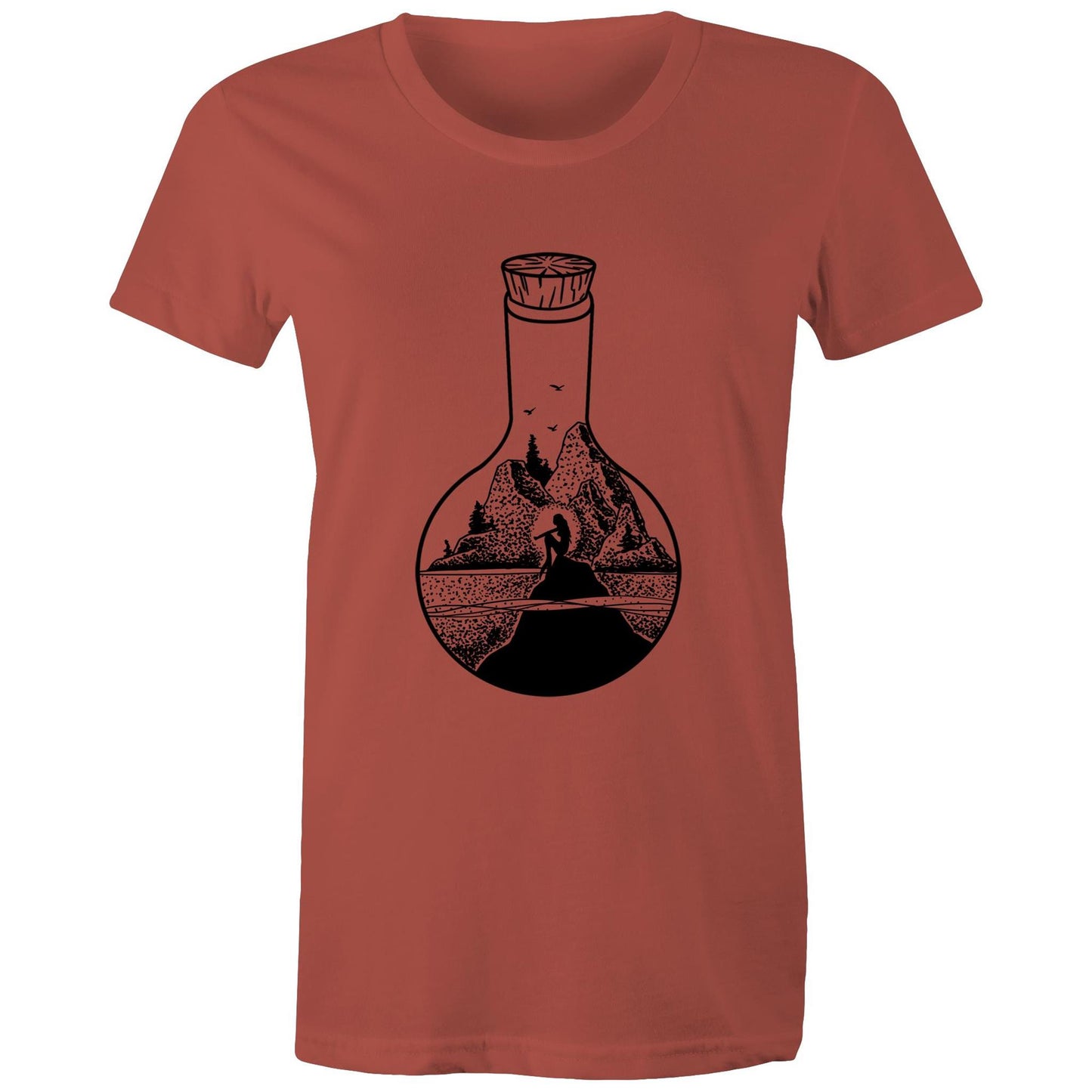 Women's Earthfolk Printed T shirt - Message in a bottle