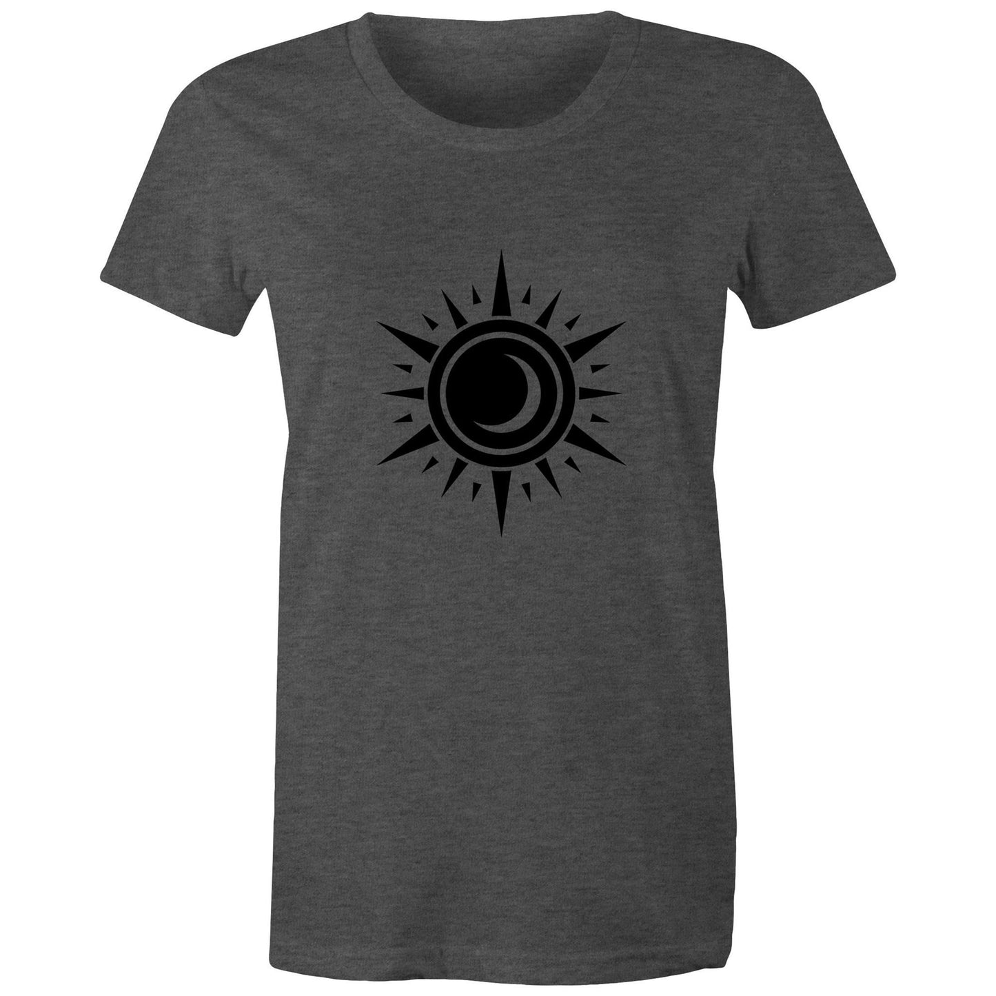 Women's Earthfolk printed T shirt - Black Hole Sun - The Crescent Moon