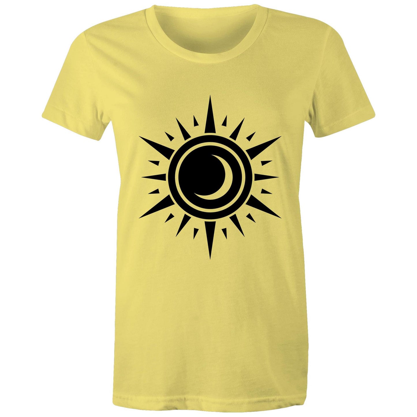 Women's Earthfolk printed T shirt - Black Hole Sun - The Crescent Moon