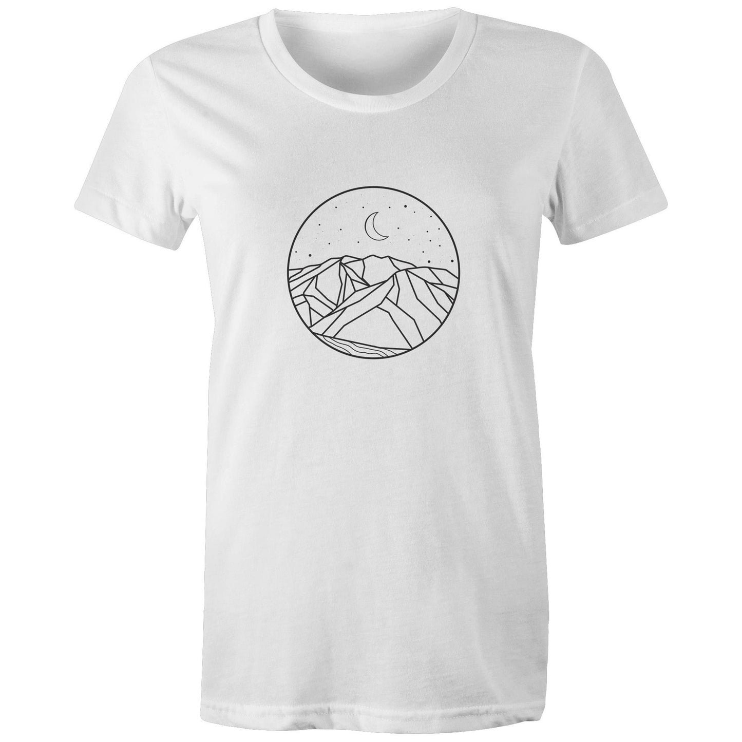 Women's Earthfolk Printed T shirt - Moon Mountain