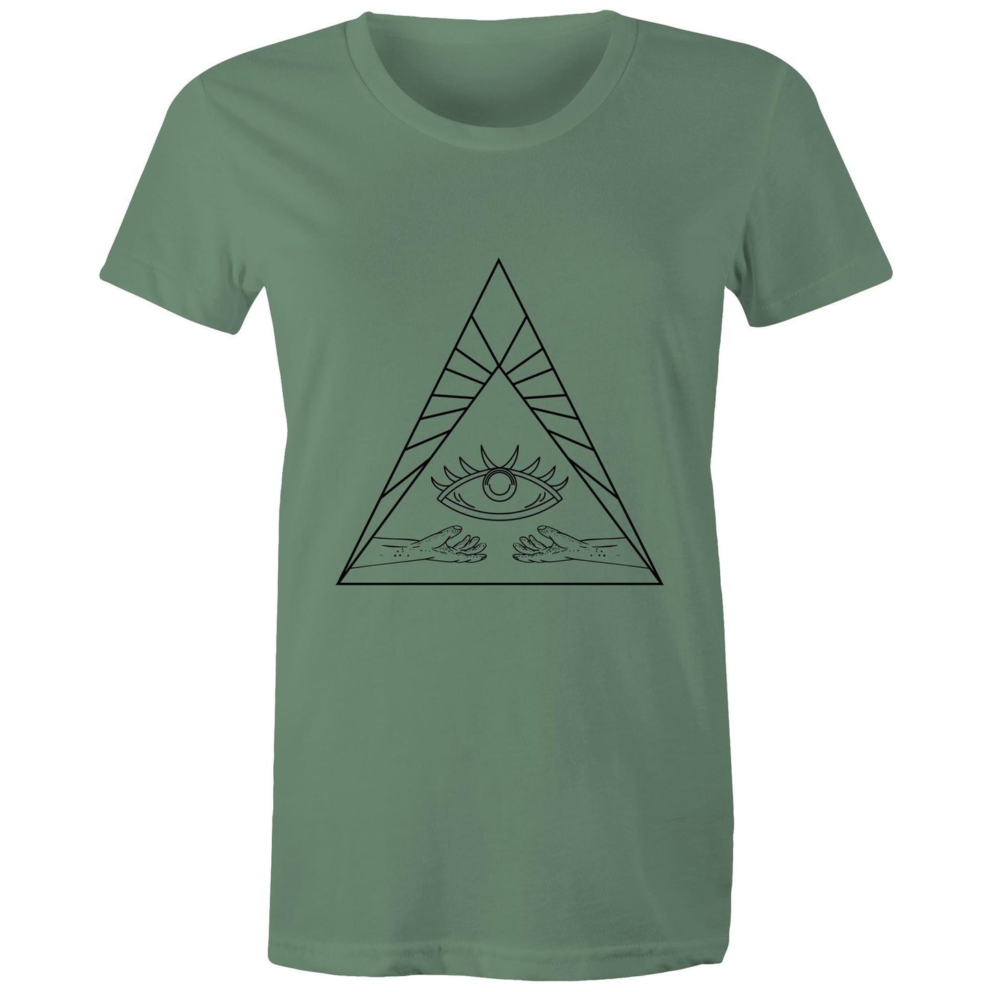 Women's Earthfolk Printed T shirt - Boho Eye Triangle