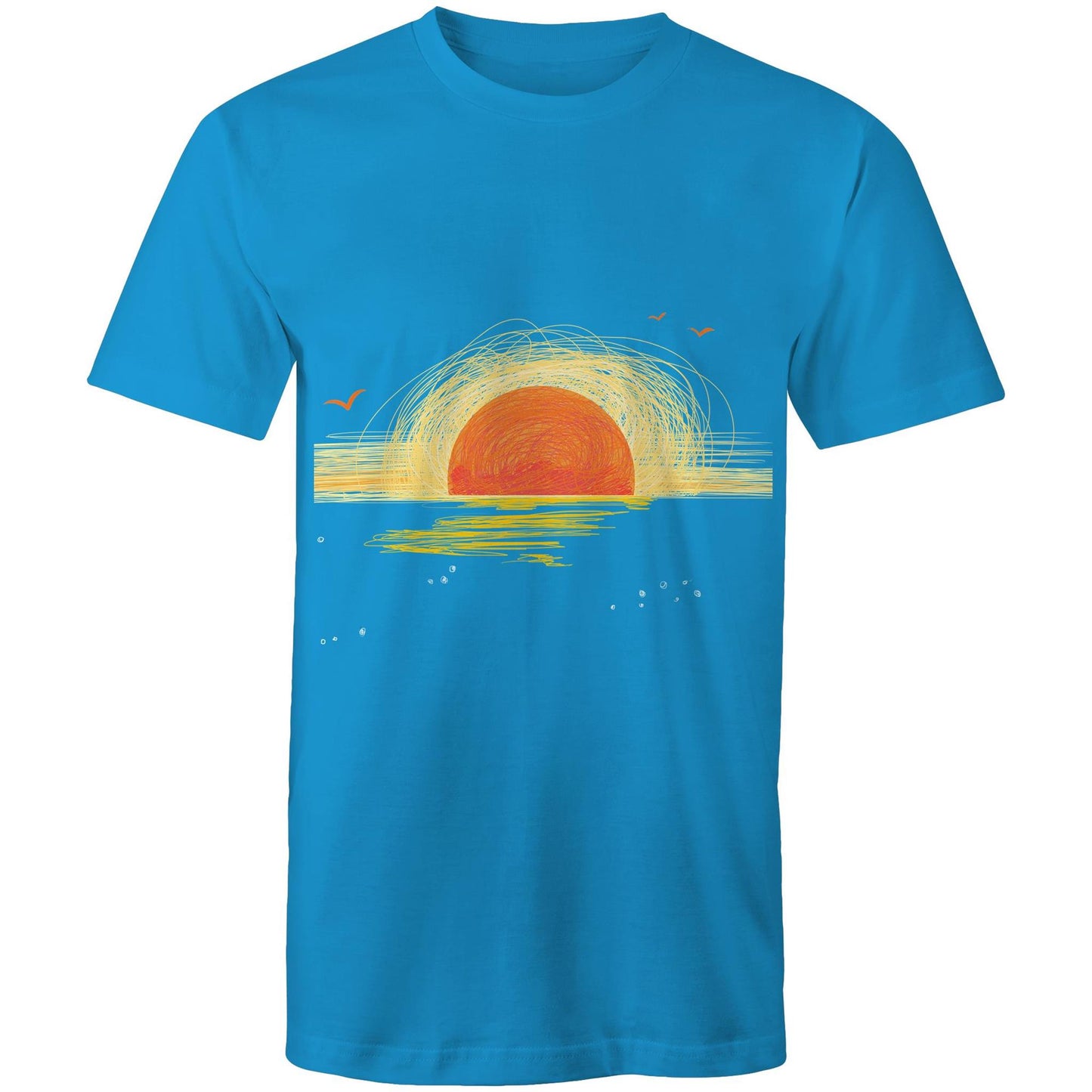 Earthfolk Printed T Shirt - Mens Relaxed Fit - Sunrise Sketch - The Crescent Moon