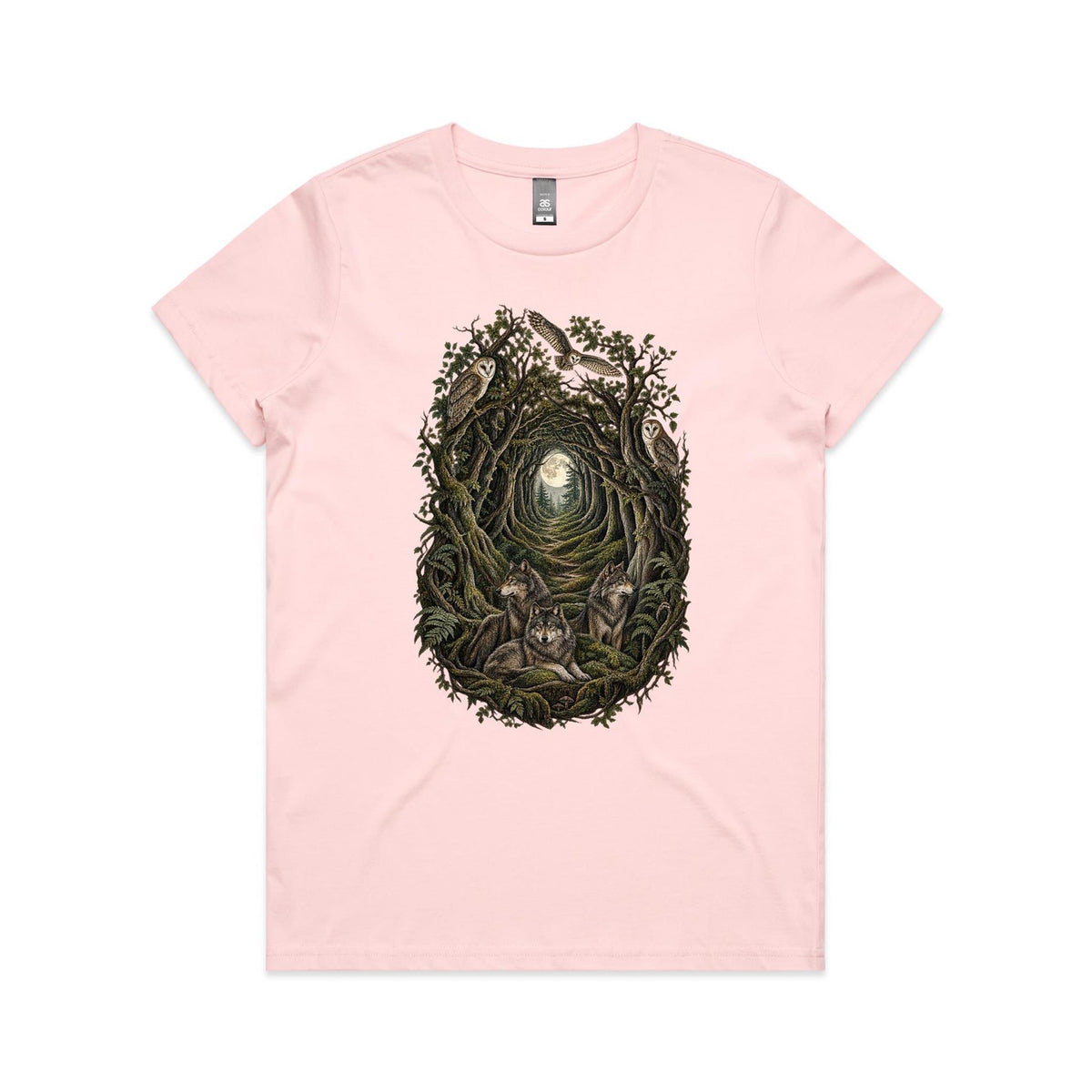 Women's Owl and Wolf Woodland Graphic T-shirt