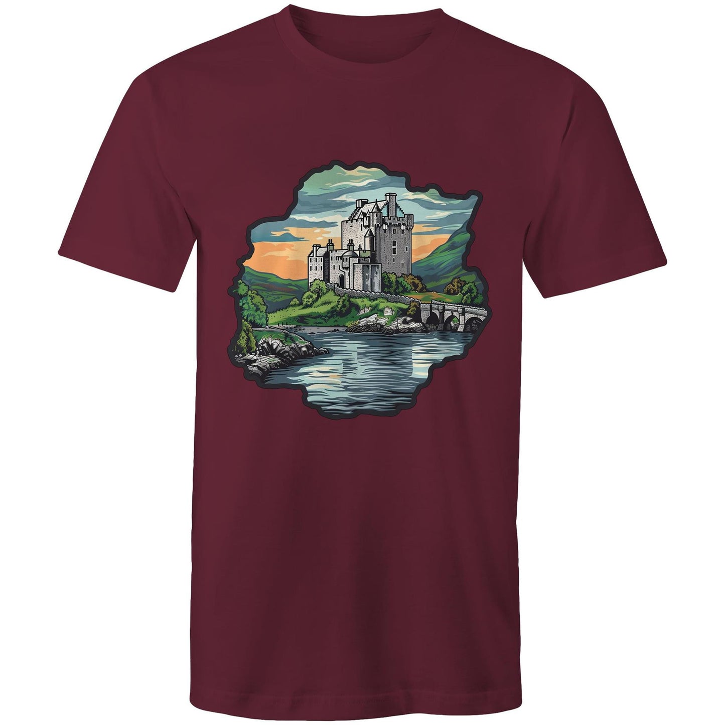 Men's Earthfolk T shirt - Medieval Castle - The Crescent Moon