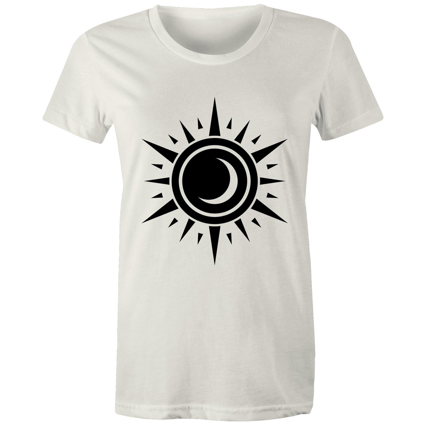 Women's Earthfolk printed T shirt - Black Hole Sun - The Crescent Moon