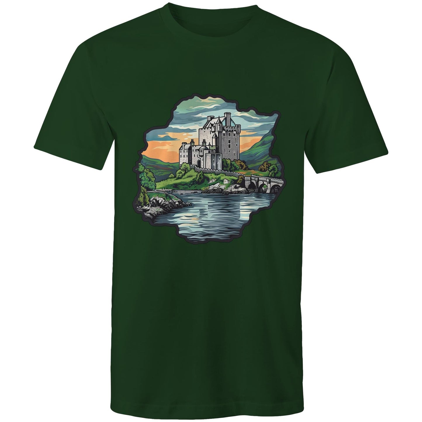 Men's Earthfolk T shirt - Medieval Castle - The Crescent Moon