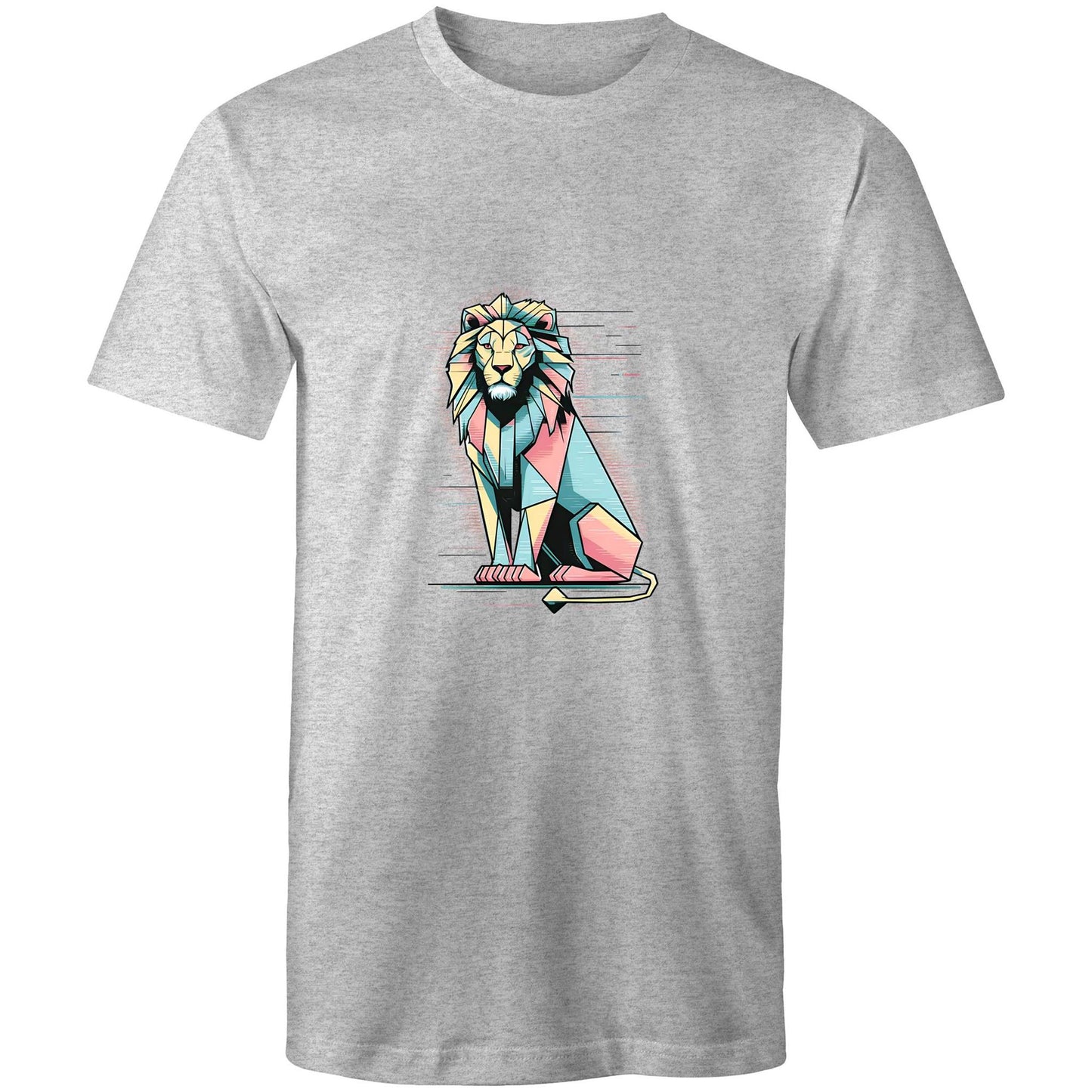 Men's Lion Graphic T-Shirt | Geometric Animal Print Tee