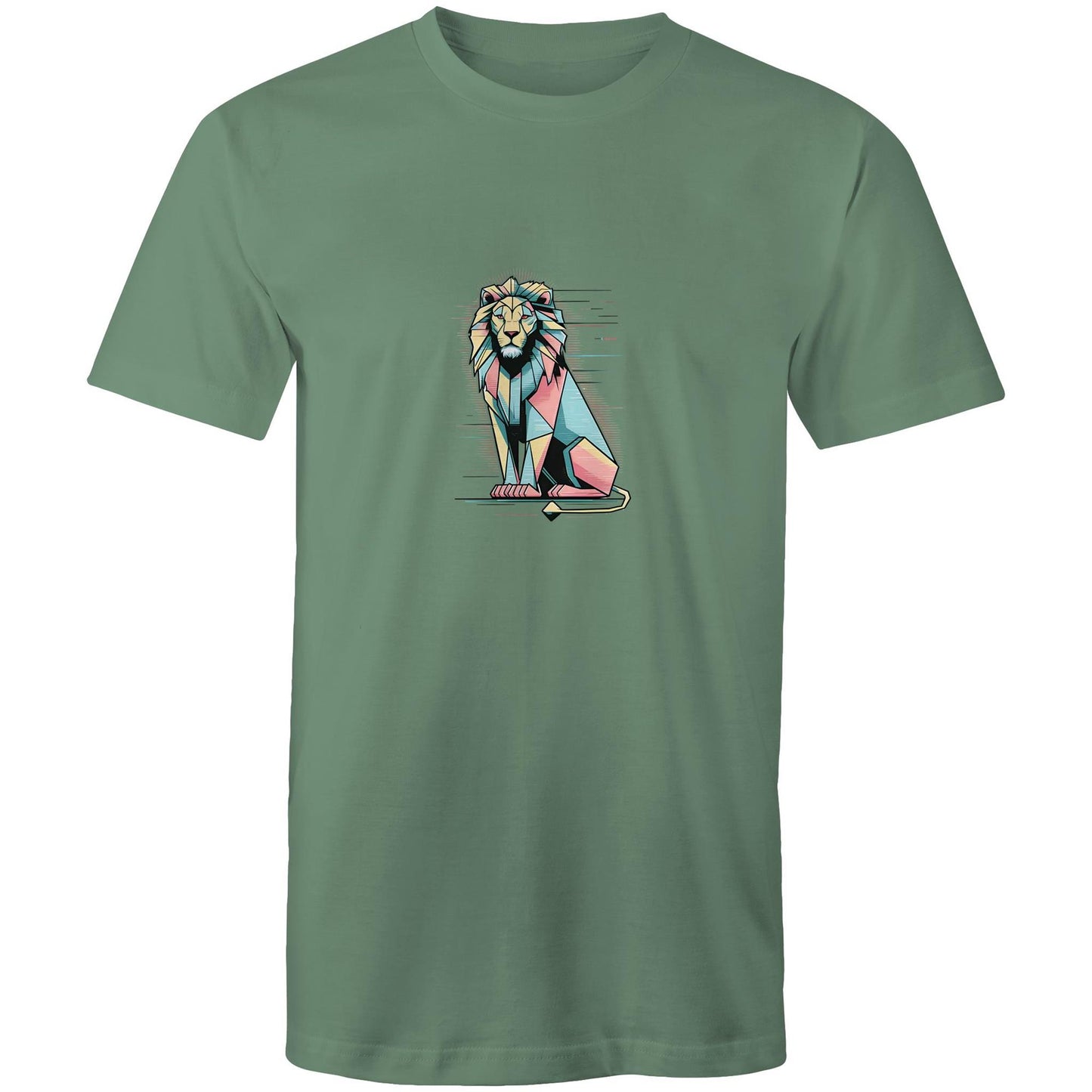Men's Lion Graphic T-Shirt | Geometric Animal Print Tee