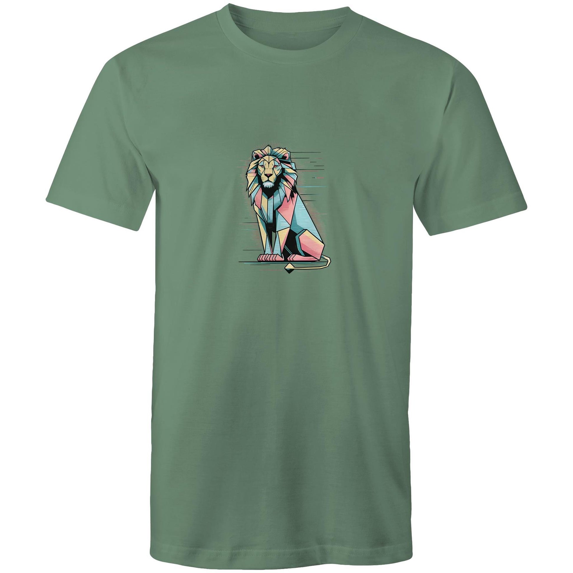 Men's Lion Graphic T-Shirt | Geometric Animal Print Tee
