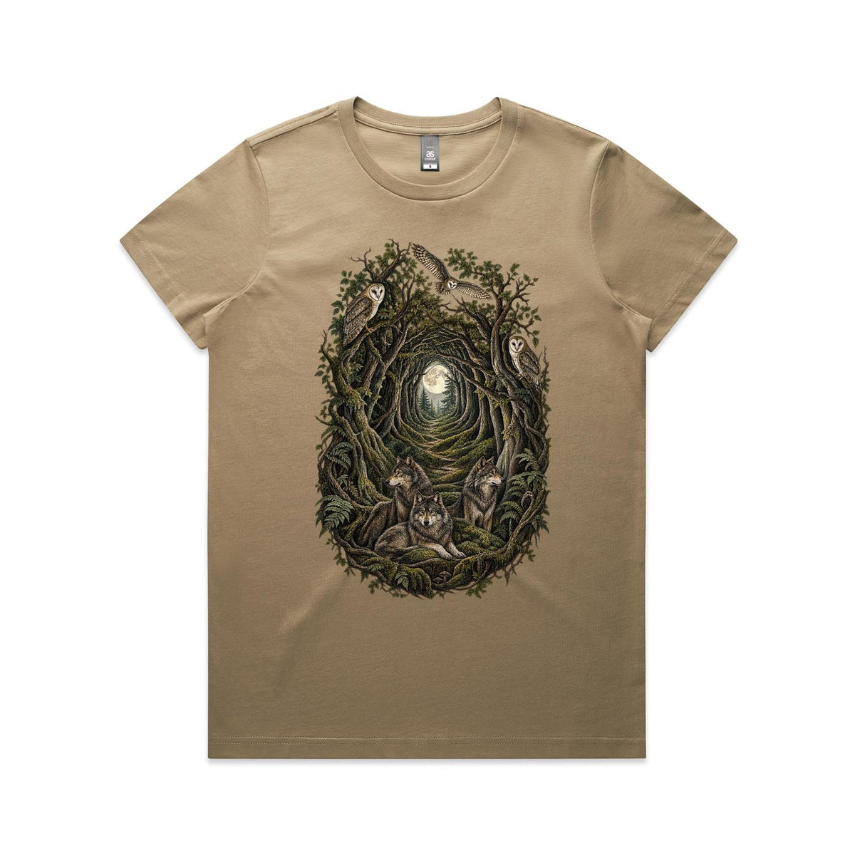 Women's Owl and Wolf Woodland Graphic T-shirt