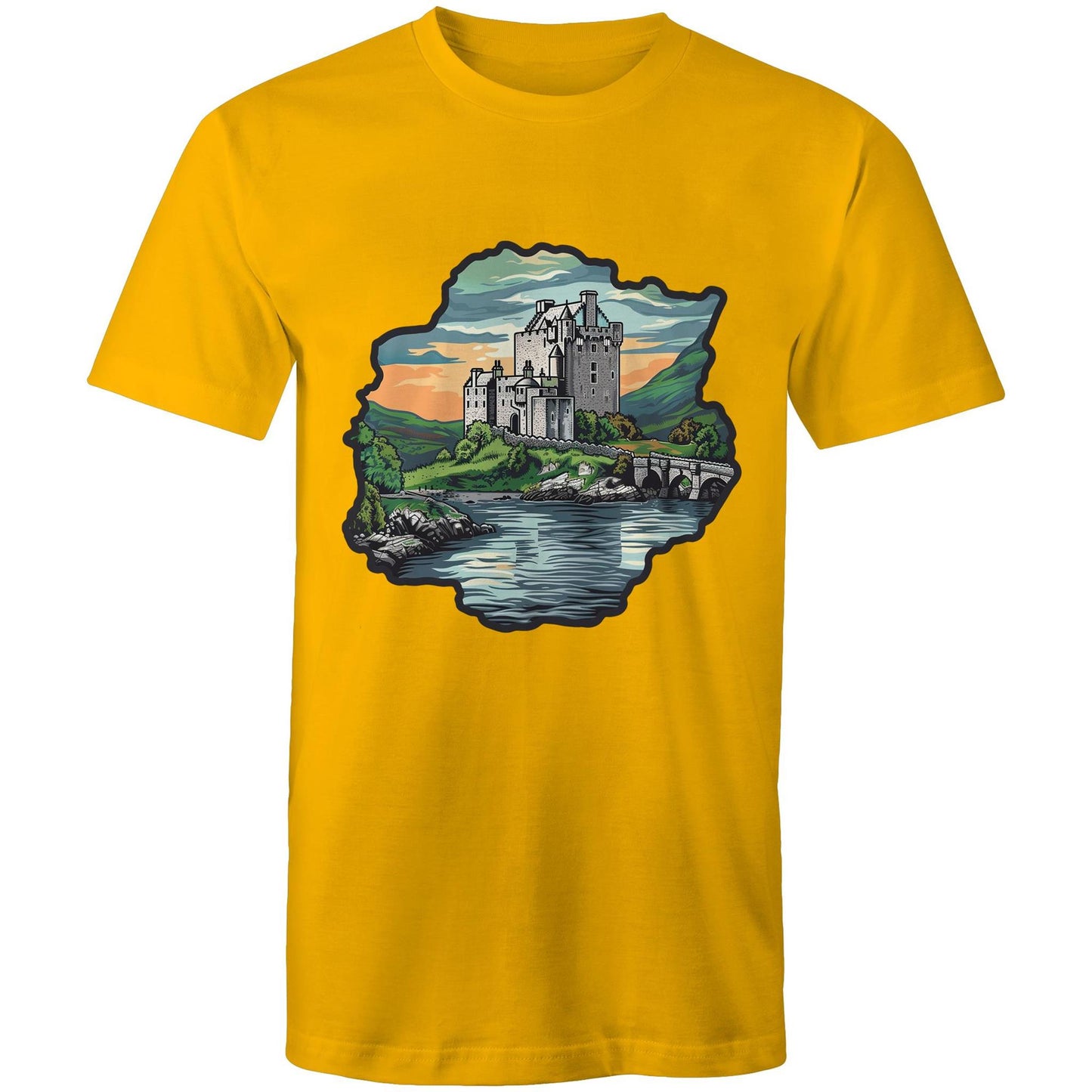 Men's Earthfolk T shirt - Medieval Castle - The Crescent Moon