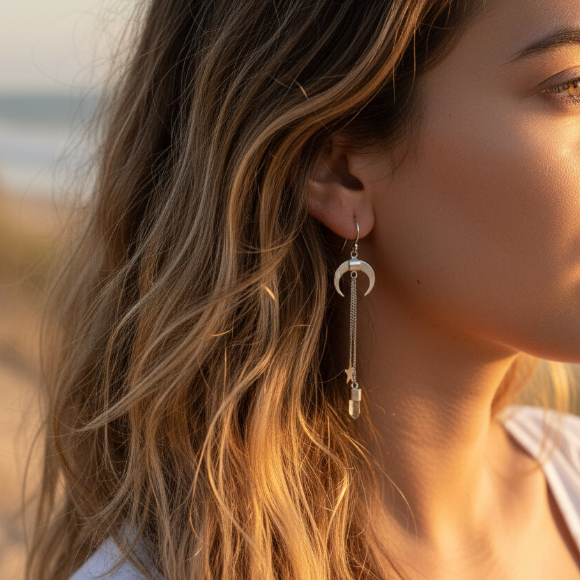 Sterling Silver Clear Quartz Earrings