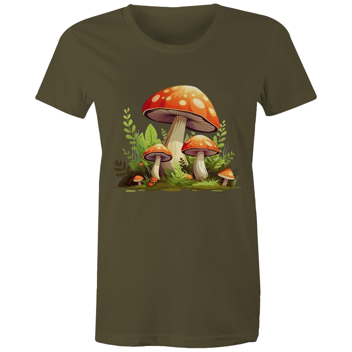 Women's Earthfolk Printed T shirt - Woodland Mushrooms