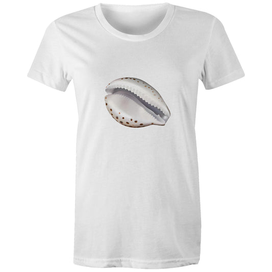 Women's Earthfolk T shirt - Cowrie Shell - The Crescent Moon