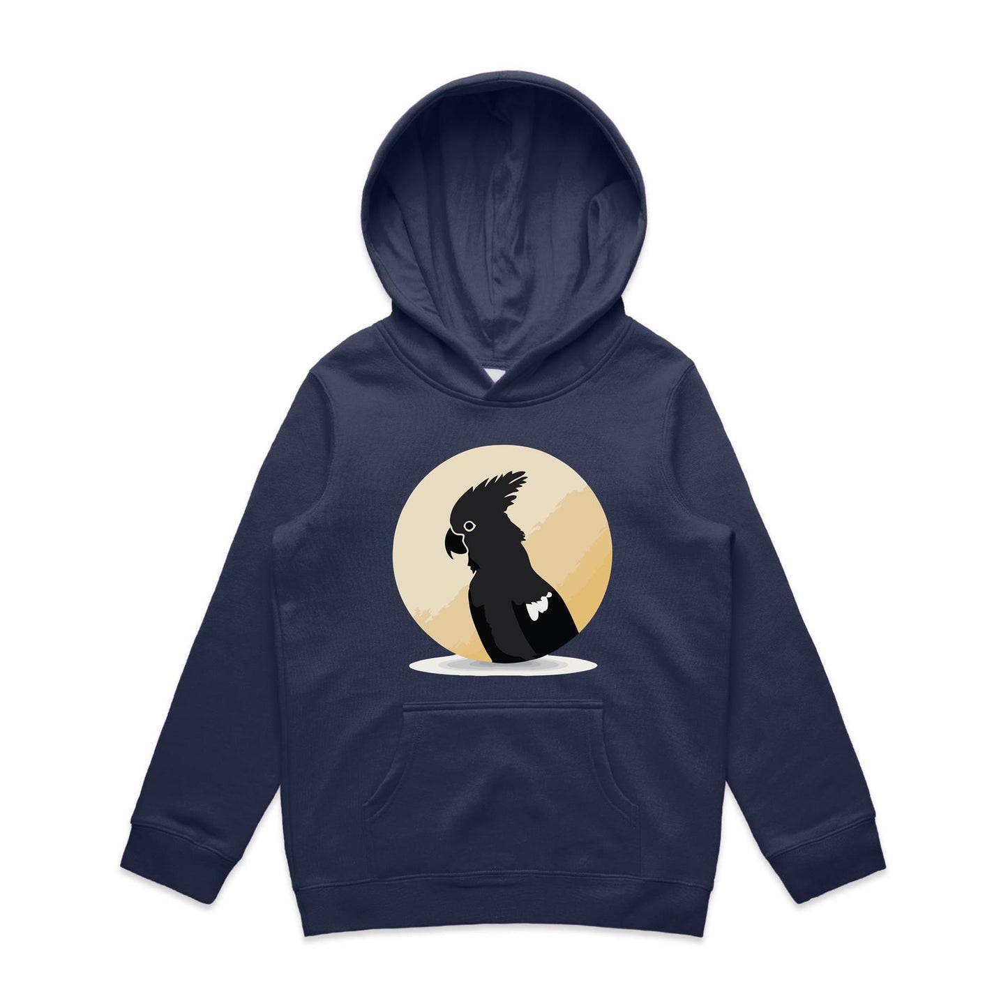 Kids Earthfolk Hoodie - Black Cockatoo - The Crescent Moon