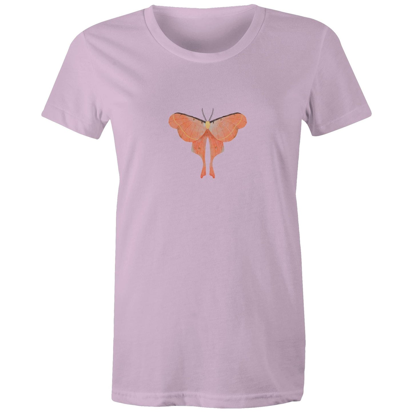 Earthfolk Printed T shirt - Women's Relaxed Fit - Orange Moth