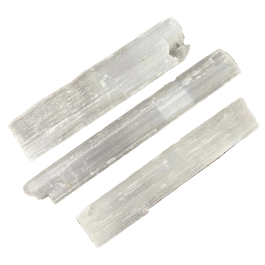 Three crystal selenite sticks