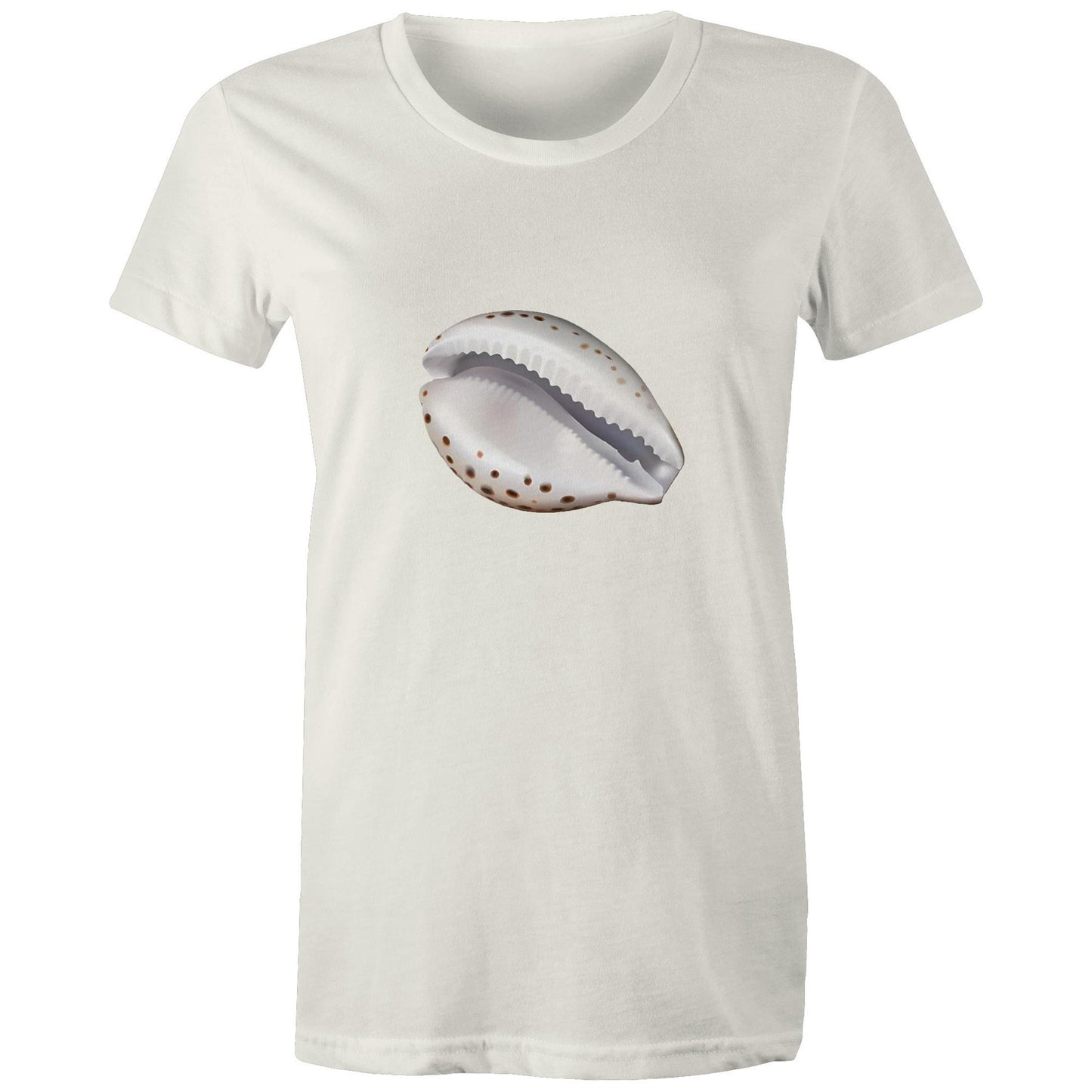 Women's Earthfolk T shirt - Cowrie Shell - The Crescent Moon