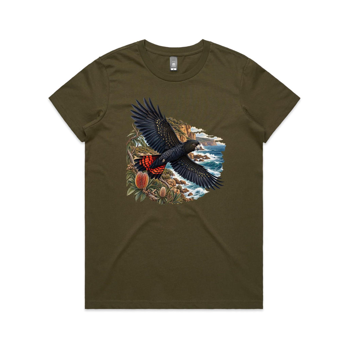 Red-Tailed Black Cockatoo Women's T-Shirt – Australian Wildlife Graphic Tee