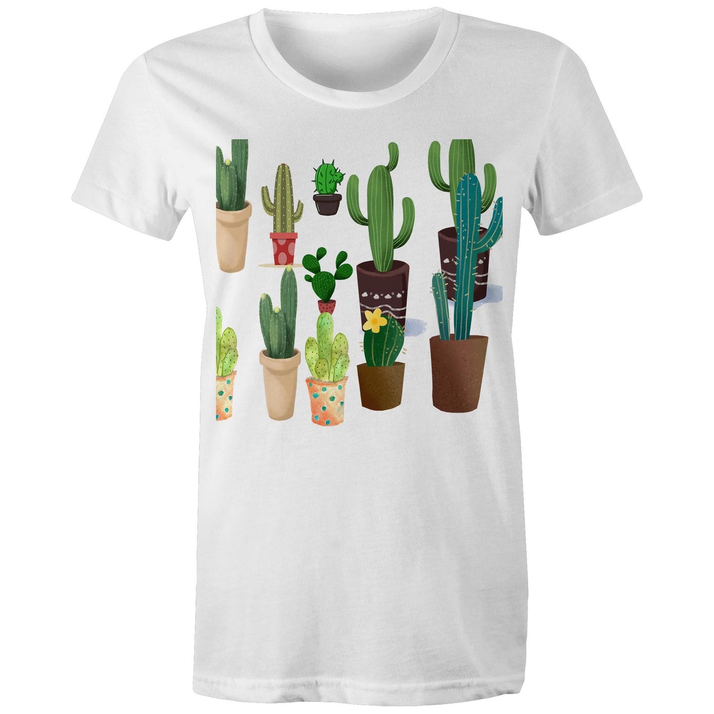 Women's earthfolk Printed T shirt - Succulents / Cactus